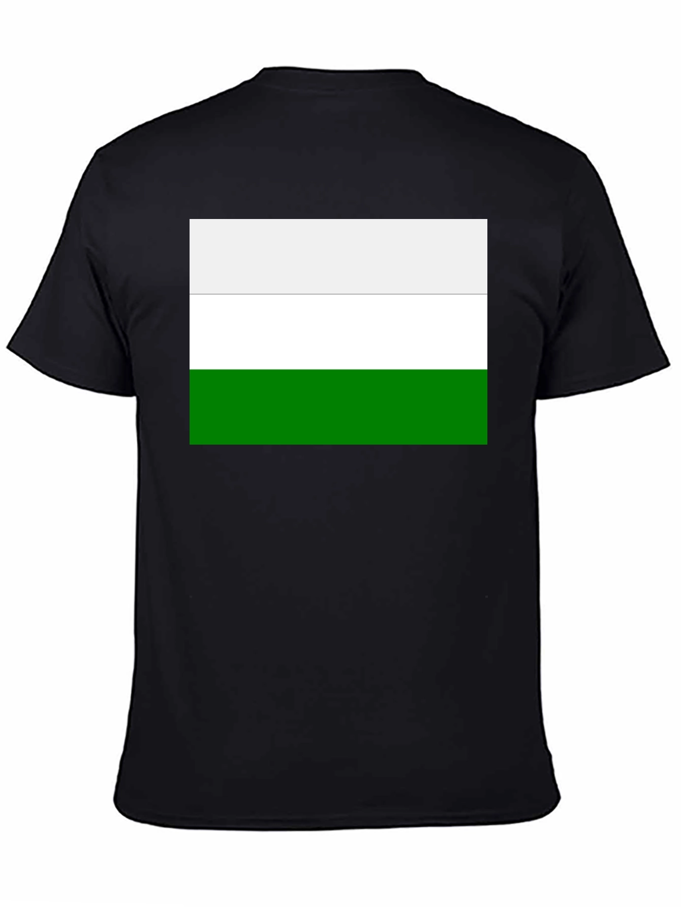 Minimalist White and Green Stripe T-Shirt