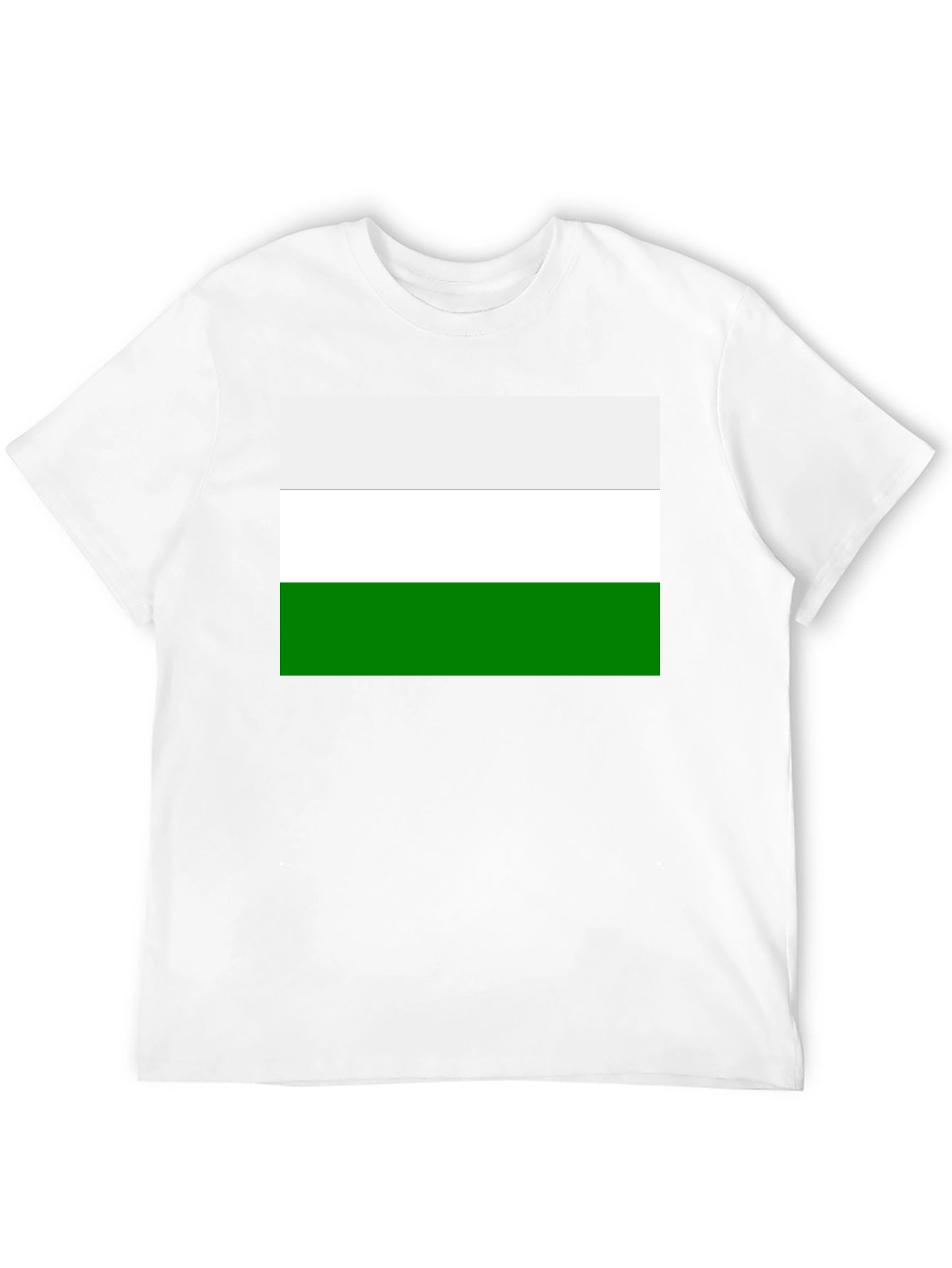 Minimalist White and Green Stripe T-Shirt