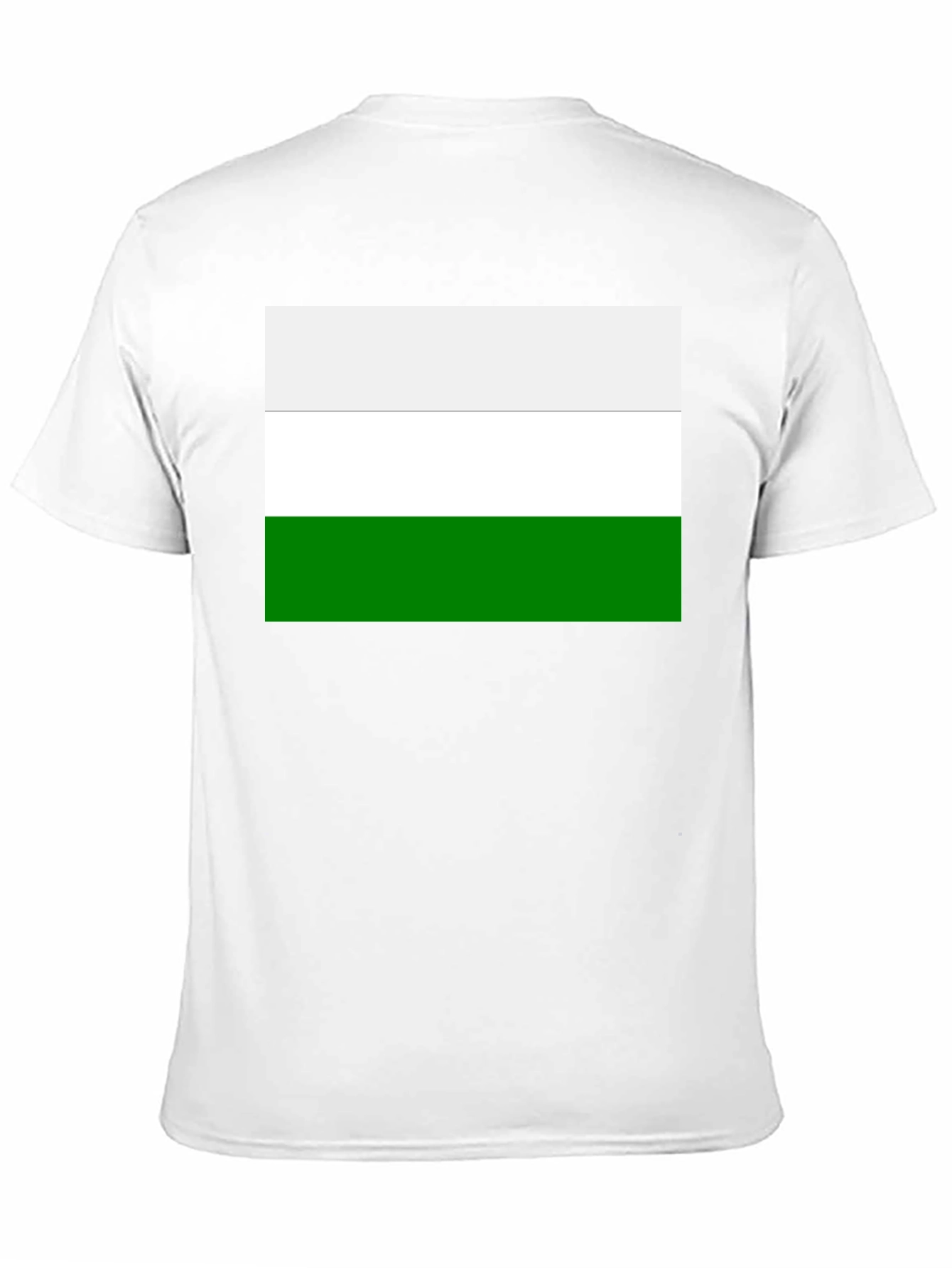 Minimalist White and Green Stripe T-Shirt