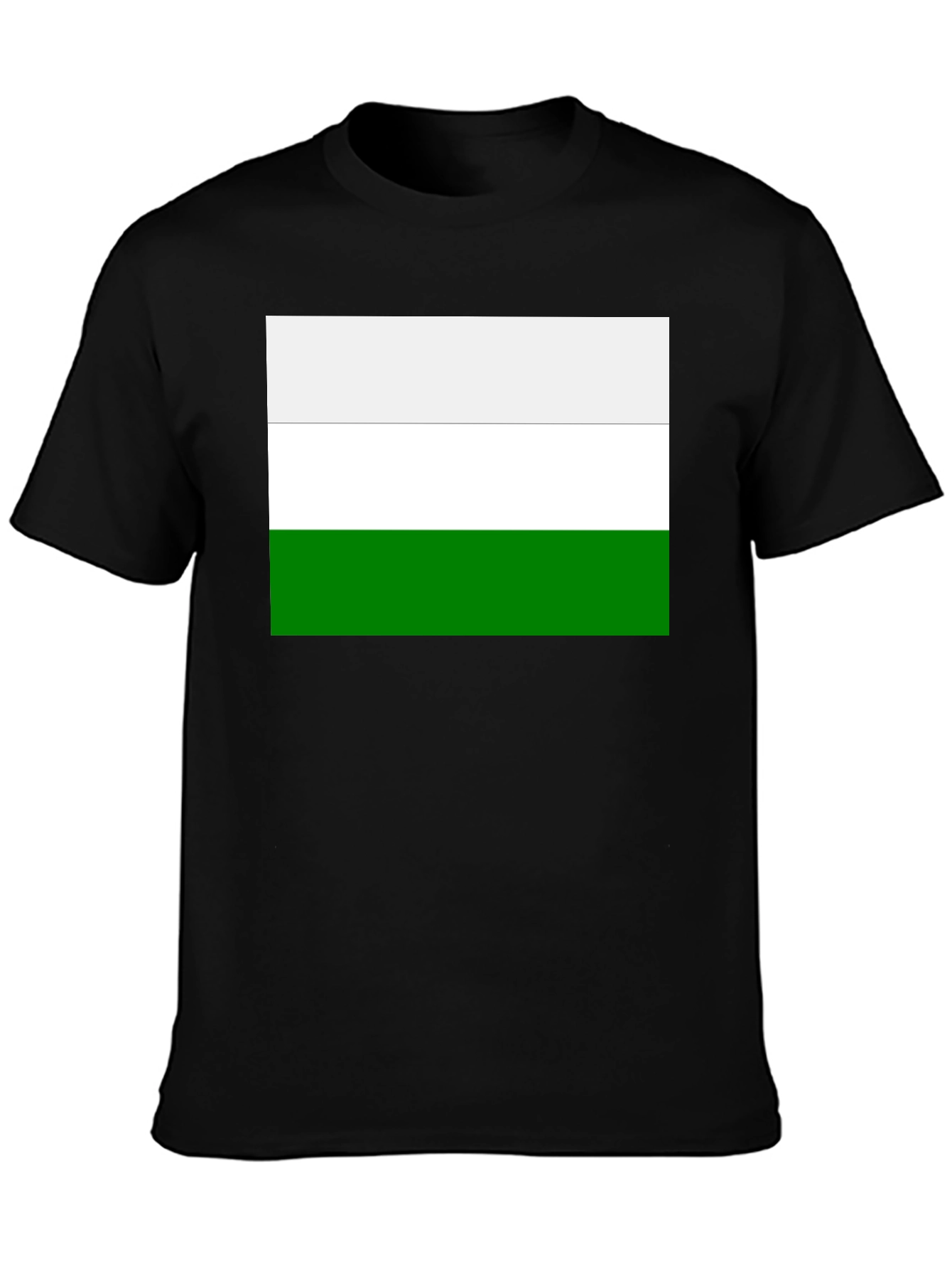 Minimalist White and Green Stripe T-Shirt