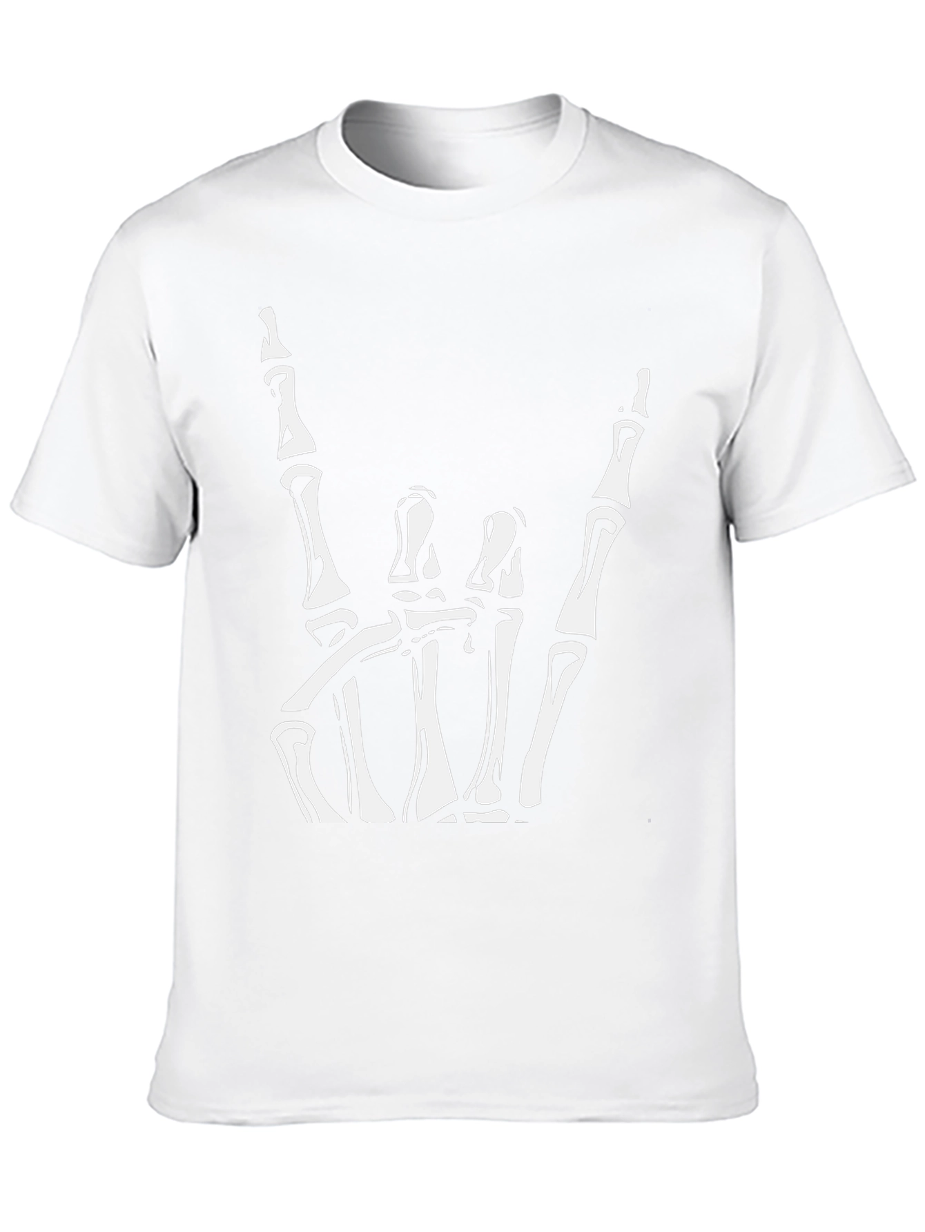 Skeleton Hand Rock On Graphic Tee - Black