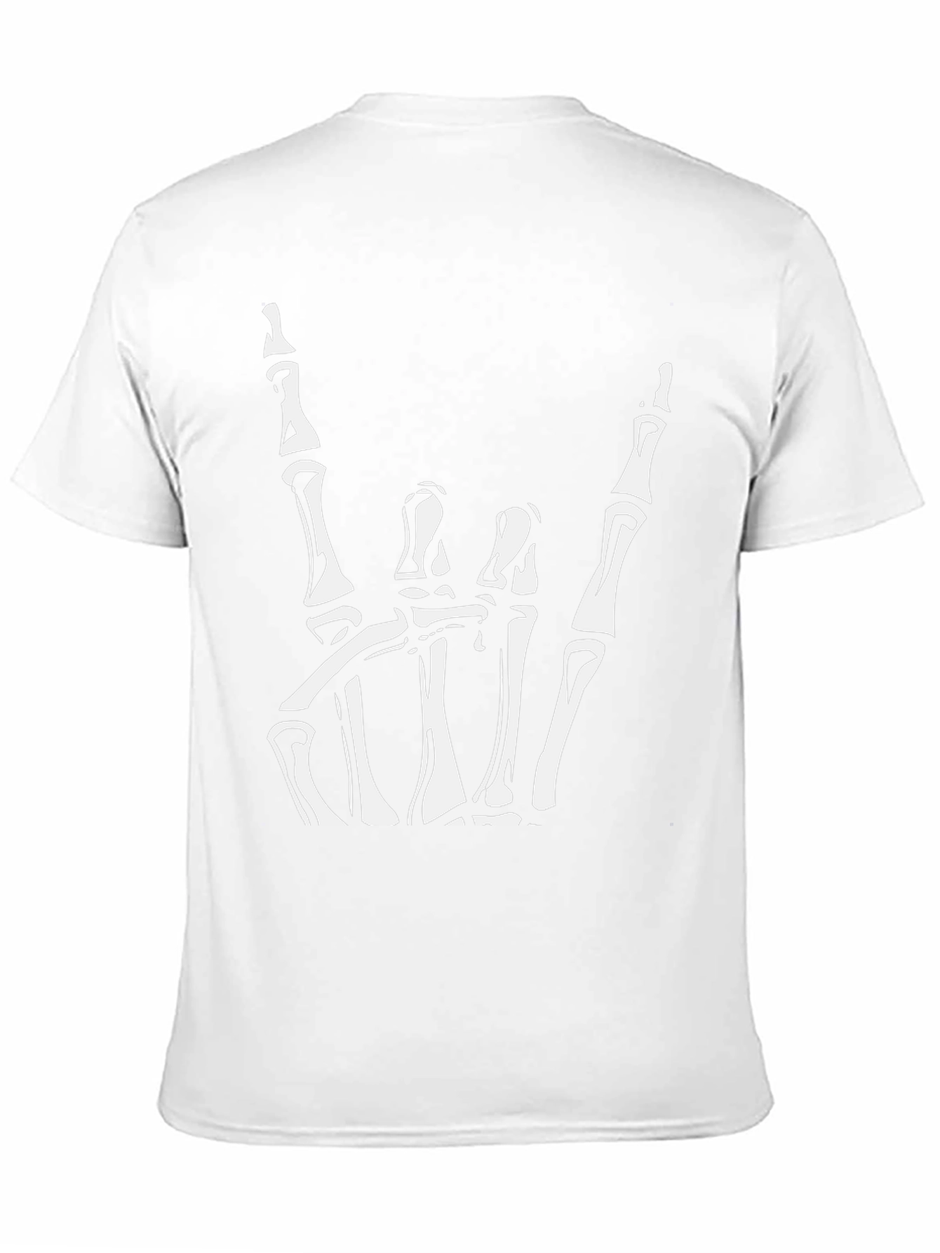 Skeleton Hand Rock On Graphic Tee - Black