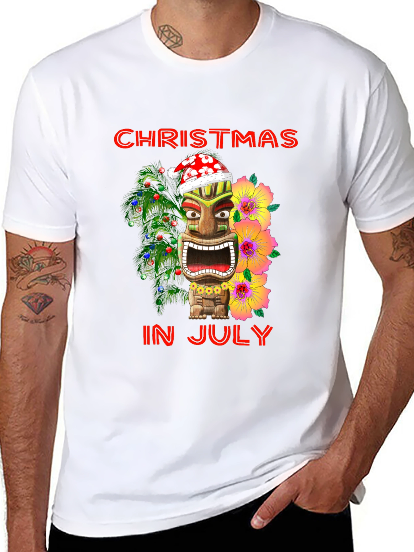 Christmas In July Tiki T-Shirt