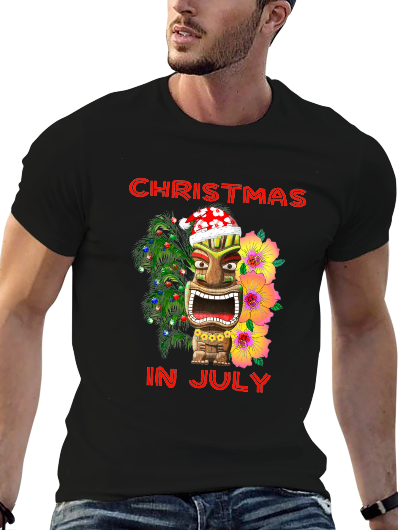 Christmas In July Tiki T-Shirt