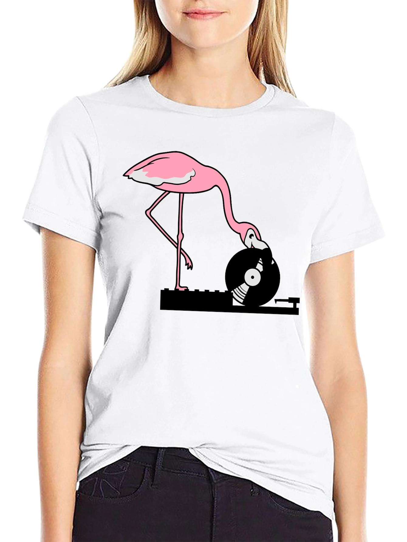 Flamingo DJ Graphic T-Shirt - Cool & Unique!