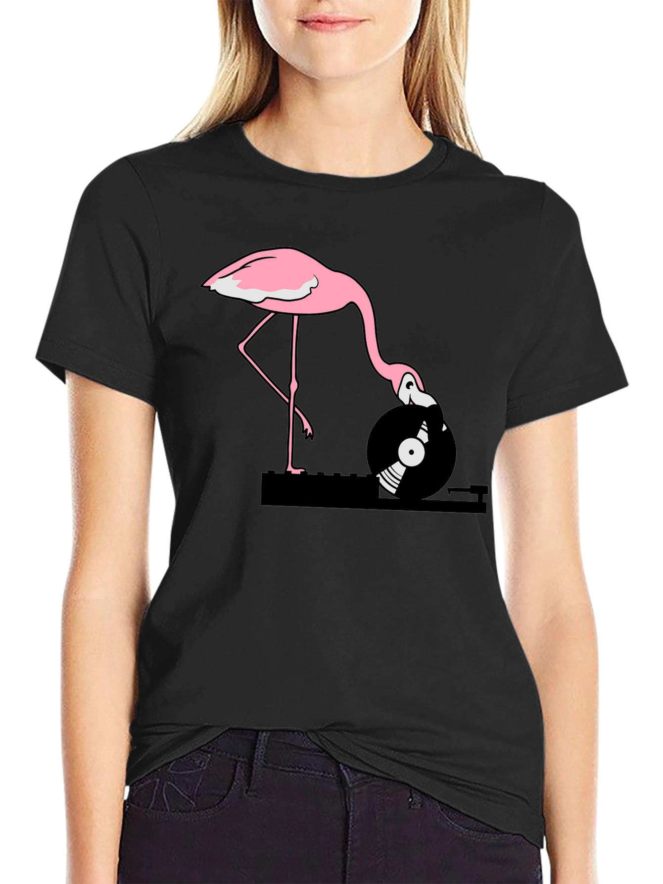 Flamingo DJ Graphic T-Shirt - Cool & Unique!