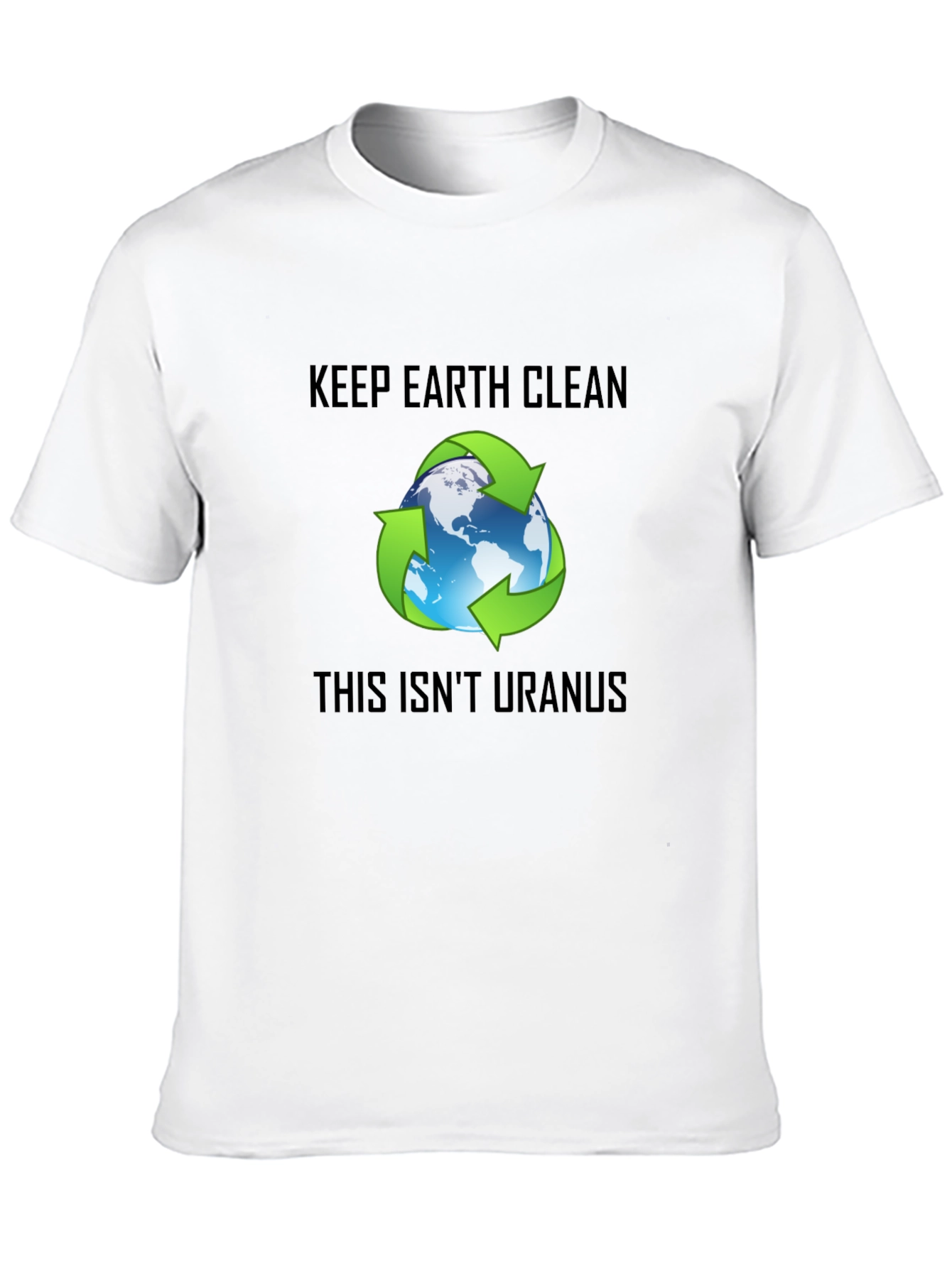 Keep Earth Clean Recycle Graphic Black T-Shirt