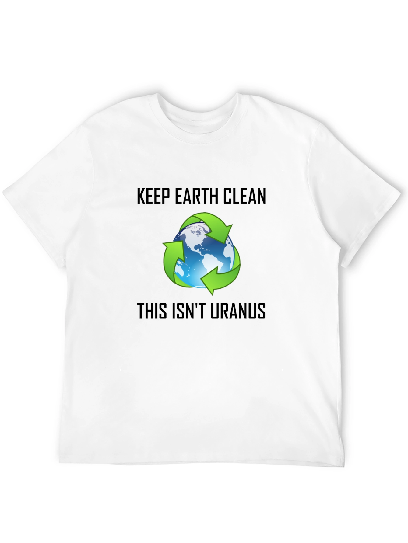 Keep Earth Clean Recycle Graphic Black T-Shirt