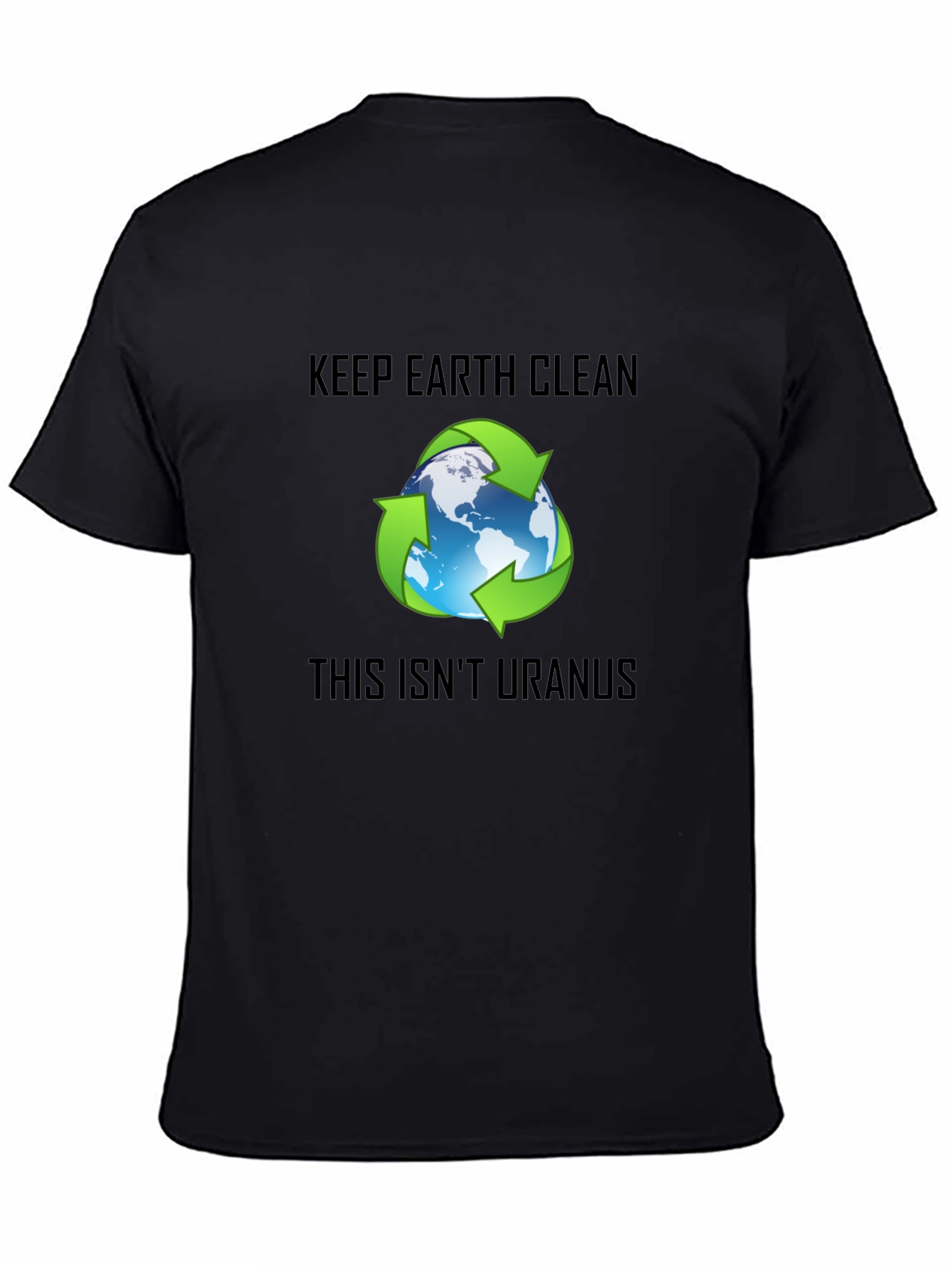 Keep Earth Clean Recycle Graphic Black T-Shirt