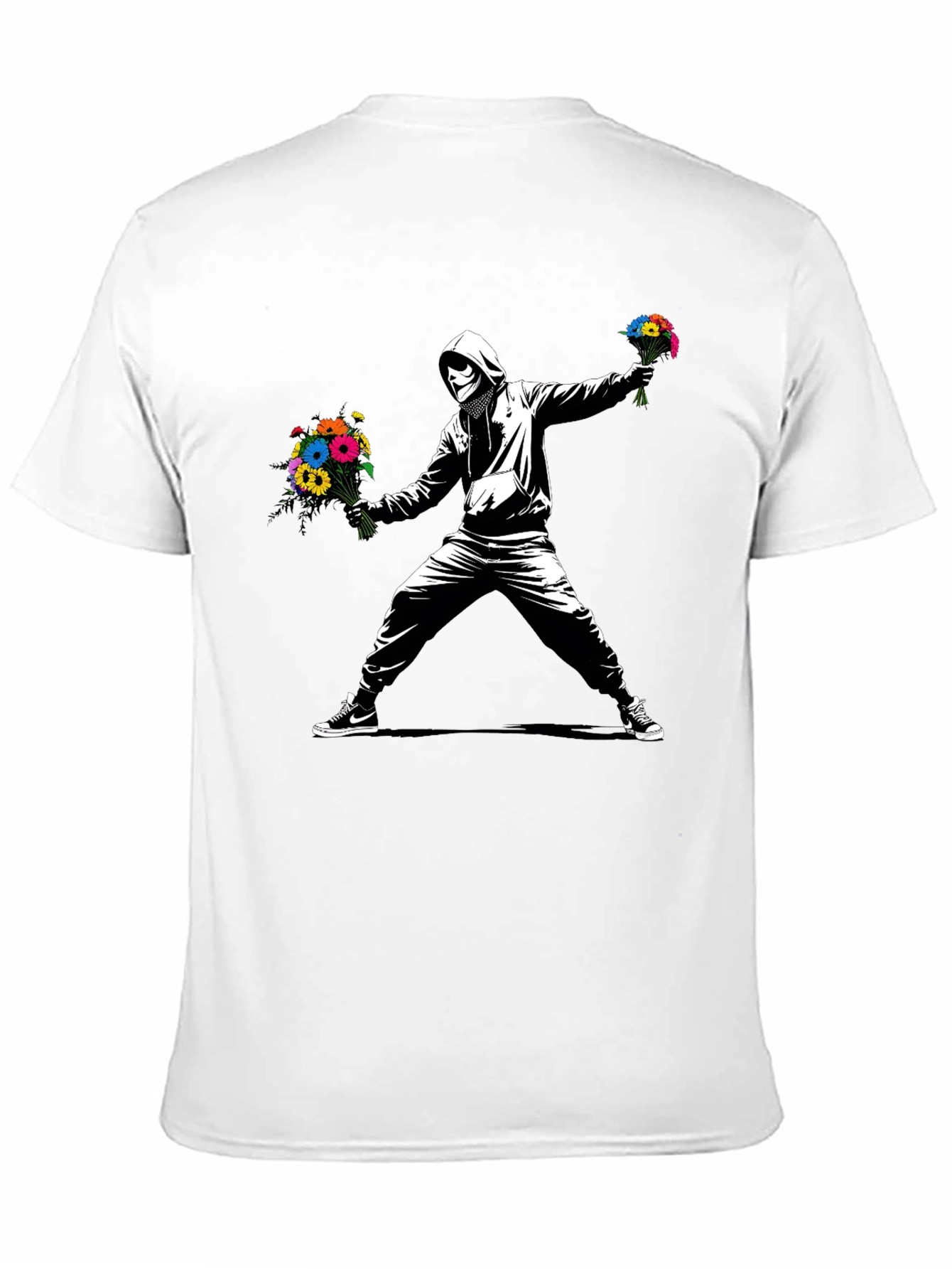 Banksy Flower Bomber T-Shirt - Street Art Graphic Tee