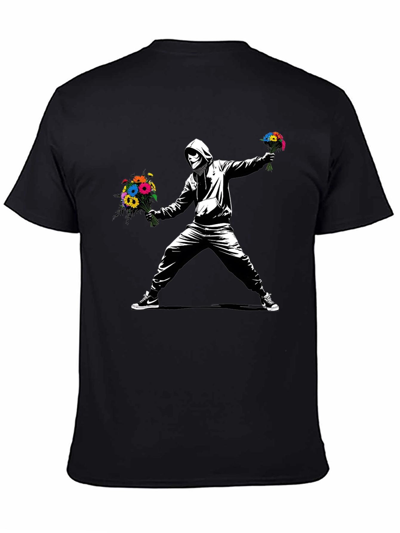 Banksy Flower Bomber T-Shirt - Street Art Graphic Tee