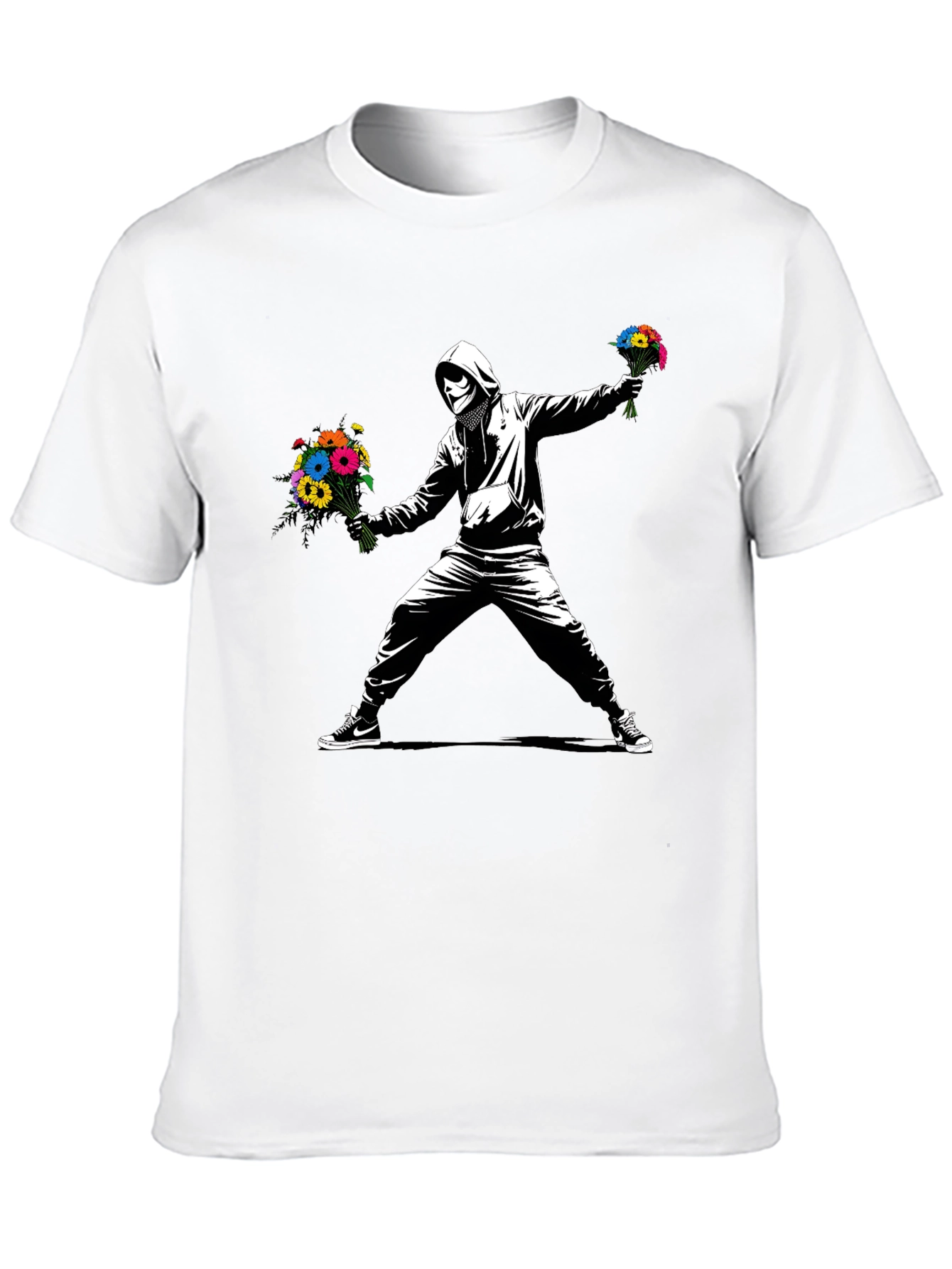 Banksy Flower Bomber T-Shirt - Street Art Graphic Tee