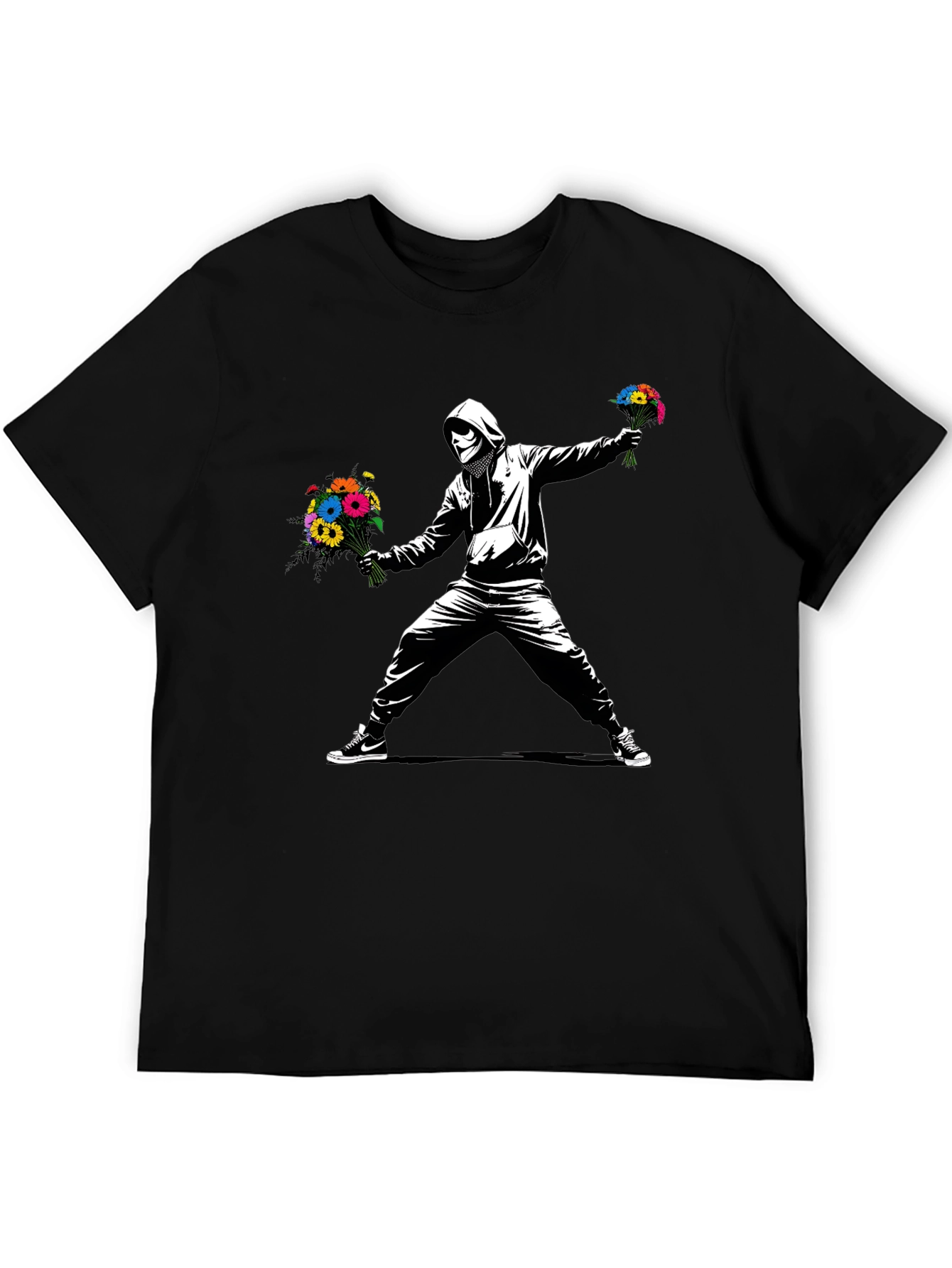 Banksy Flower Bomber T-Shirt - Street Art Graphic Tee