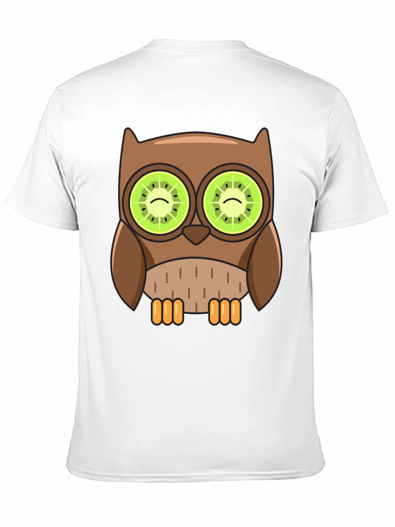 Whimsical Owl T-Shirt with Kiwi Eyes Design