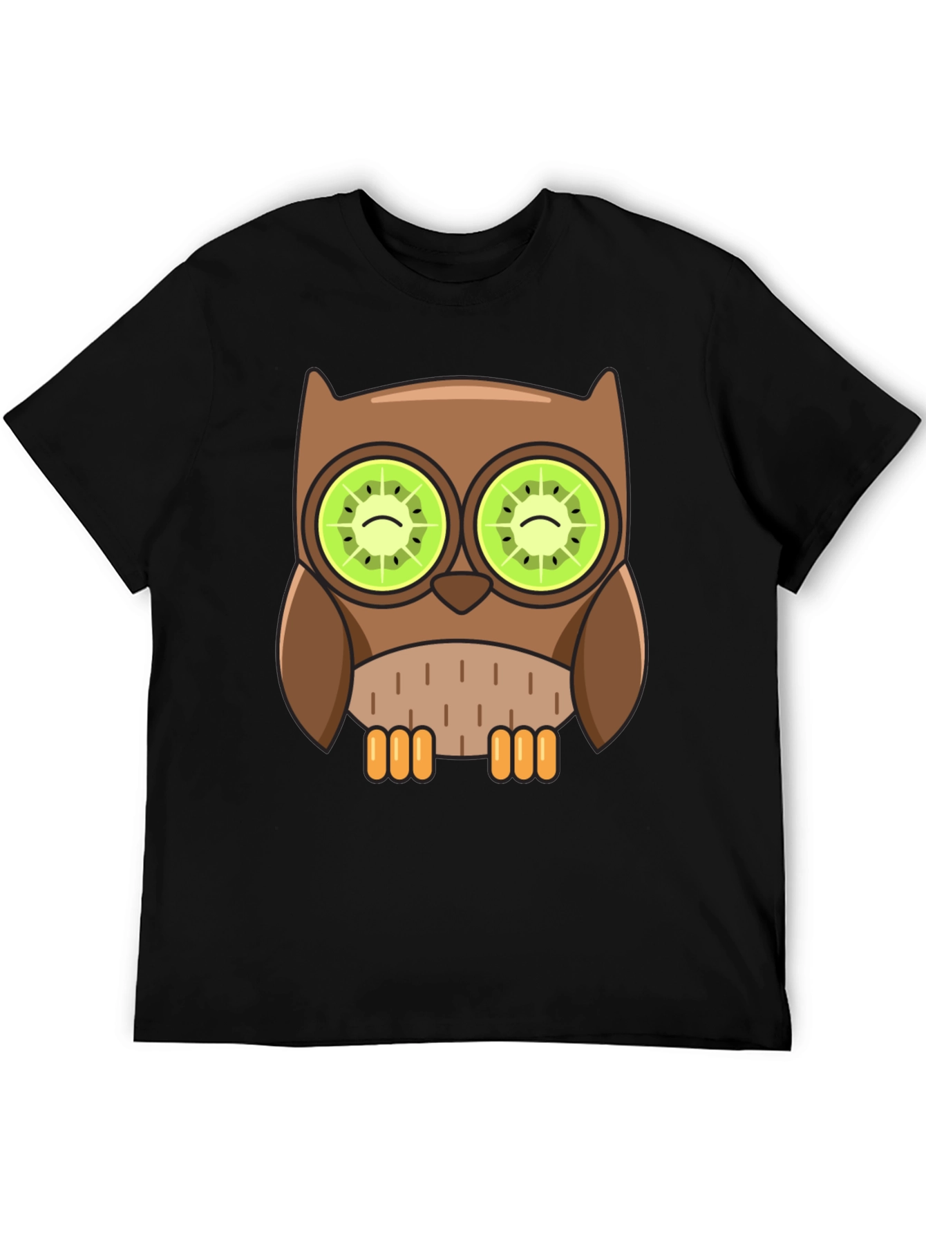 Whimsical Owl T-Shirt with Kiwi Eyes Design