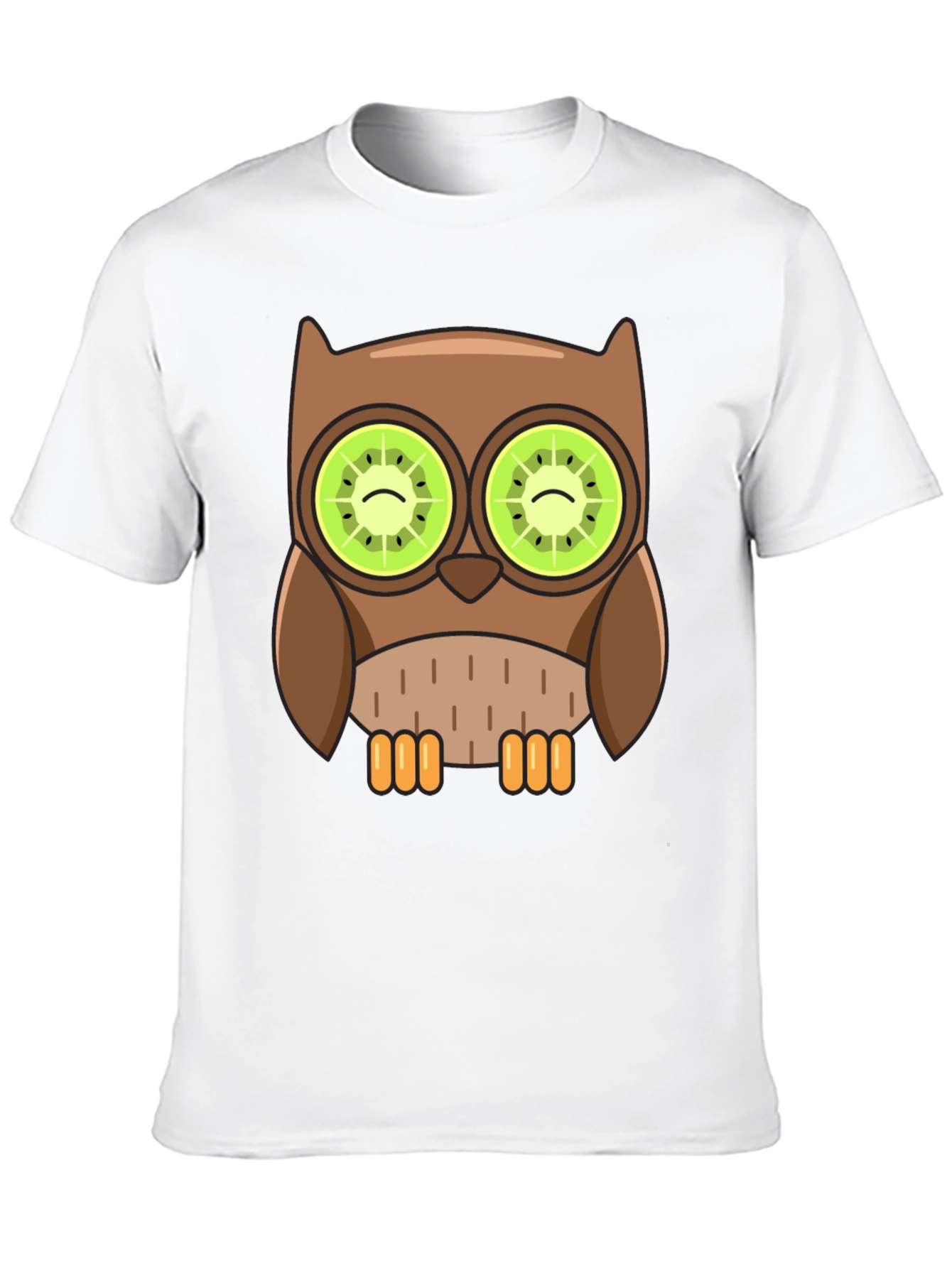Whimsical Owl T-Shirt with Kiwi Eyes Design