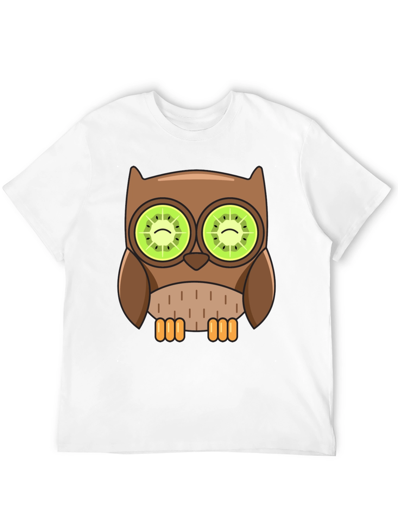 Whimsical Owl T-Shirt with Kiwi Eyes Design