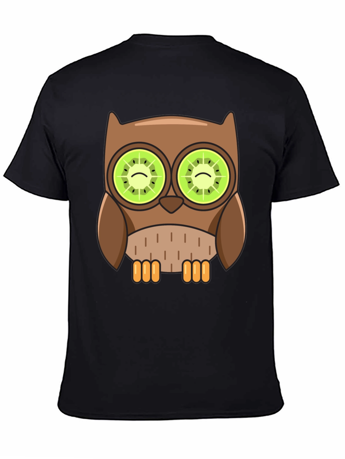 Whimsical Owl T-Shirt with Kiwi Eyes Design