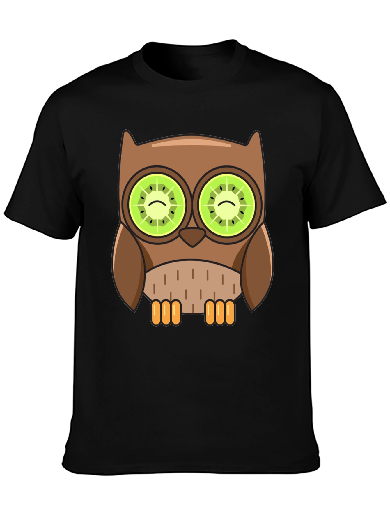 Whimsical Owl T-Shirt with Kiwi Eyes Design