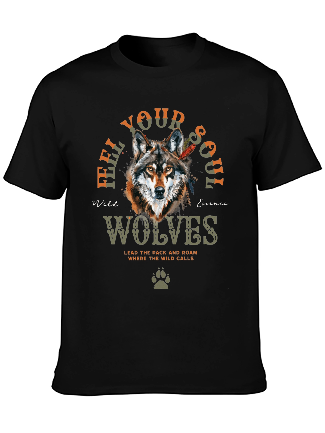 Feel Your Soul Wolves Graphic T-Shirt