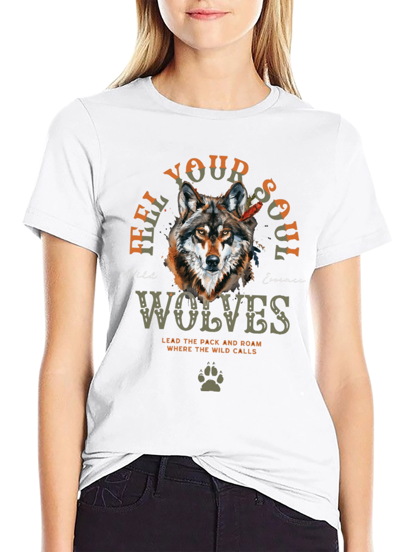 Feel Your Soul Wolves Graphic T-Shirt