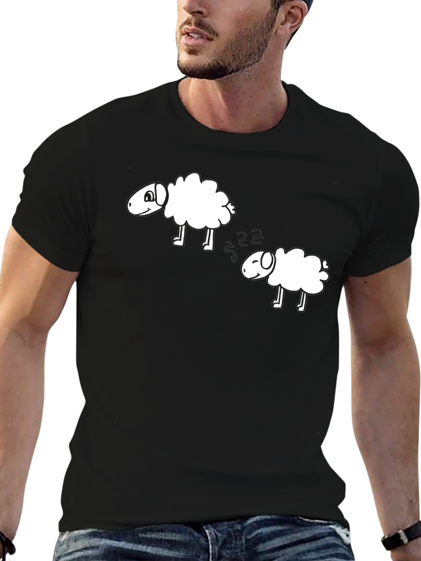 Counting Sheep Black T-Shirt