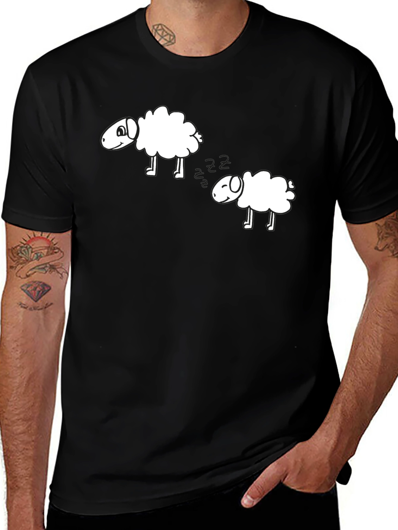 Counting Sheep Black T-Shirt