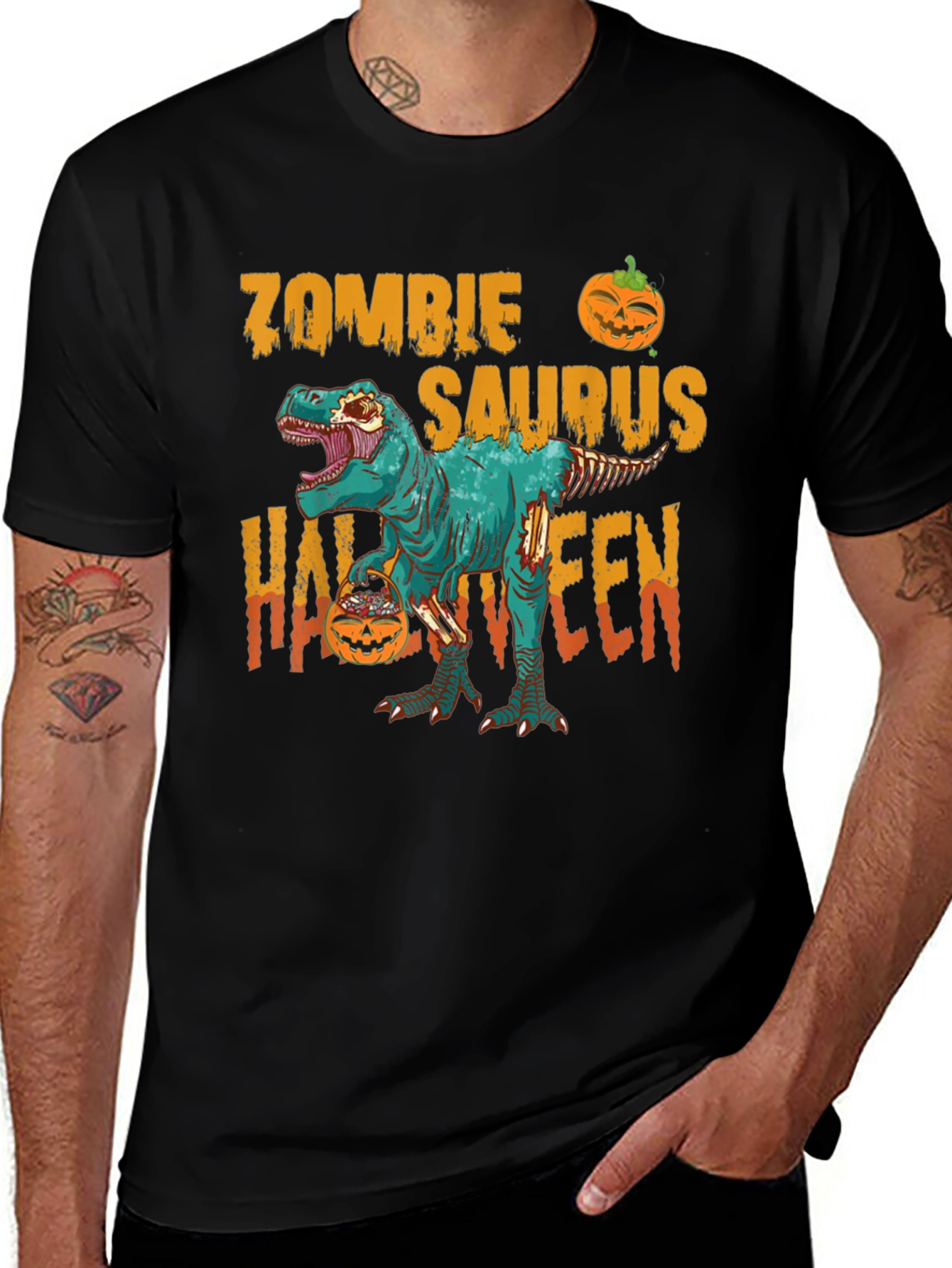 Zombie Saurus Halloween T-Shirt