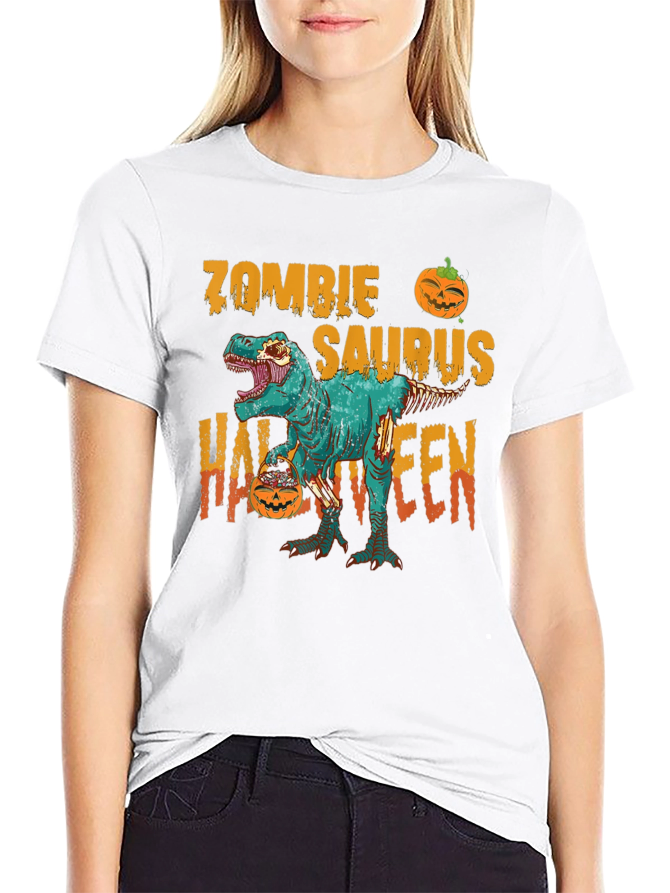 Zombie Saurus Halloween T-Shirt