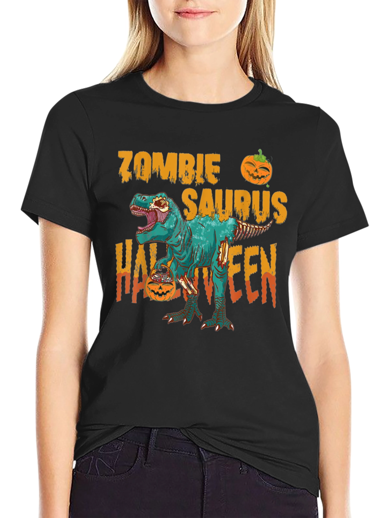 Zombie Saurus Halloween T-Shirt