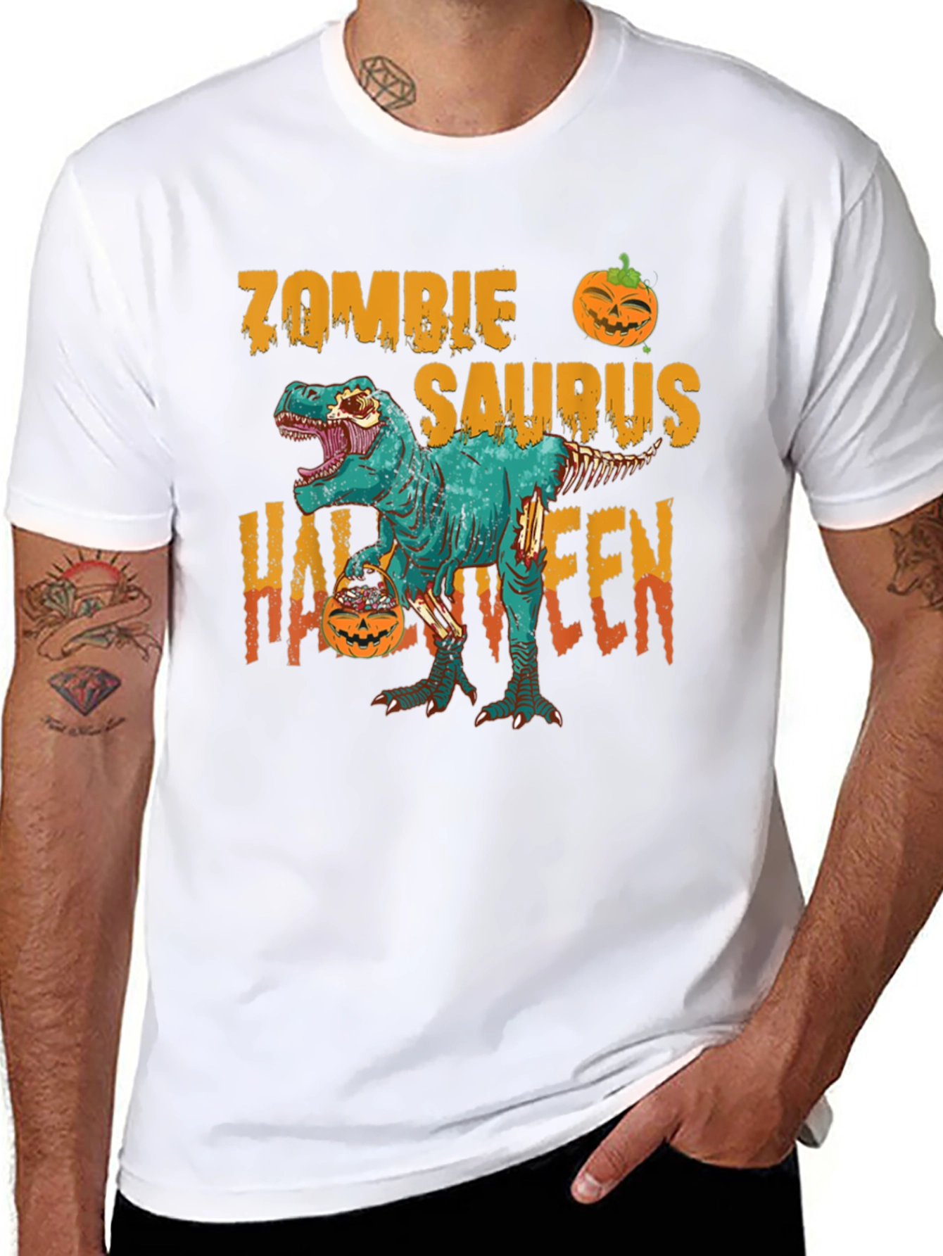 Zombie Saurus Halloween T-Shirt