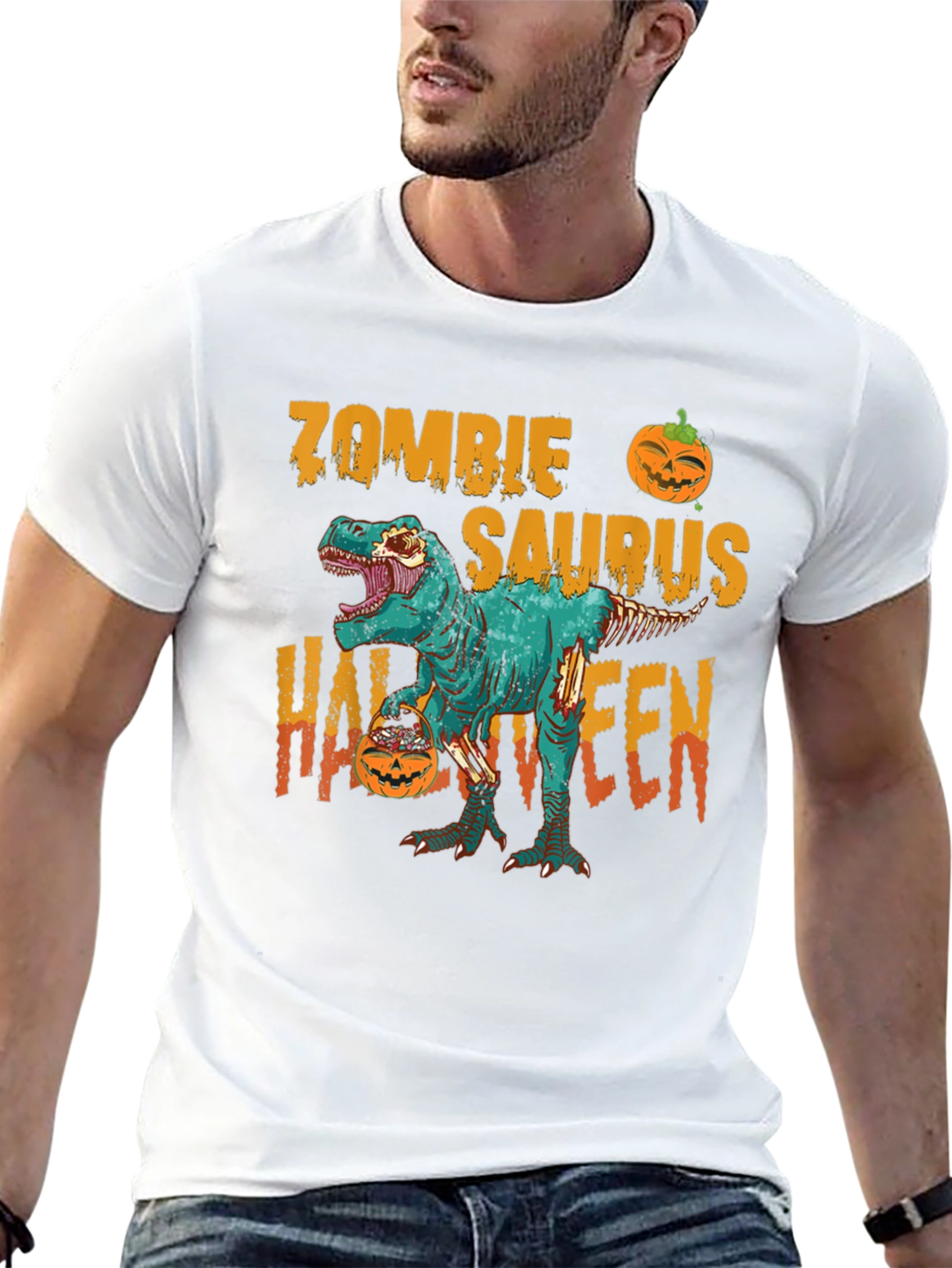 Zombie Saurus Halloween T-Shirt