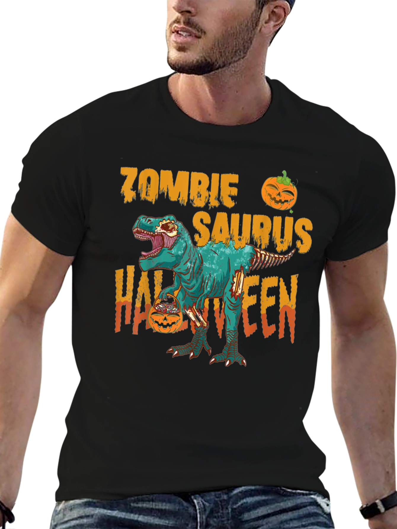 Zombie Saurus Halloween T-Shirt