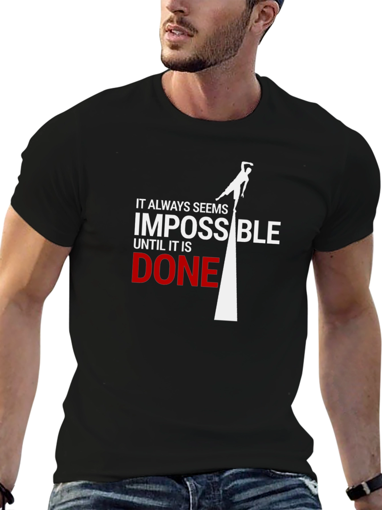 Impossible Until Done Black Graphic Tee