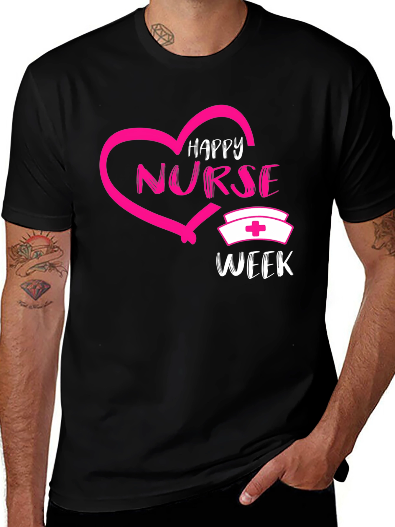 Happy Nurse Week Graphic Tee - Black