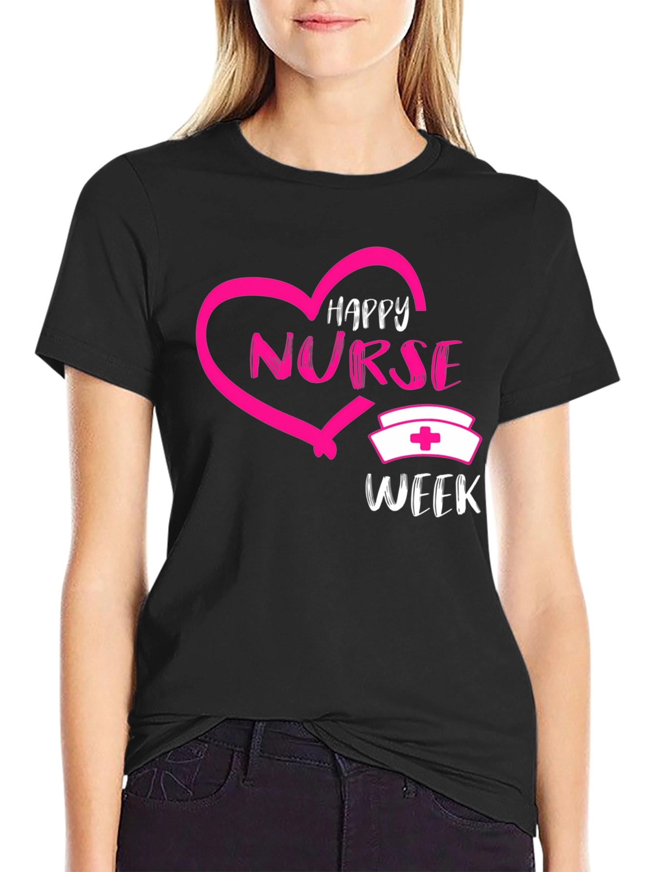 Happy Nurse Week Graphic Tee - Black