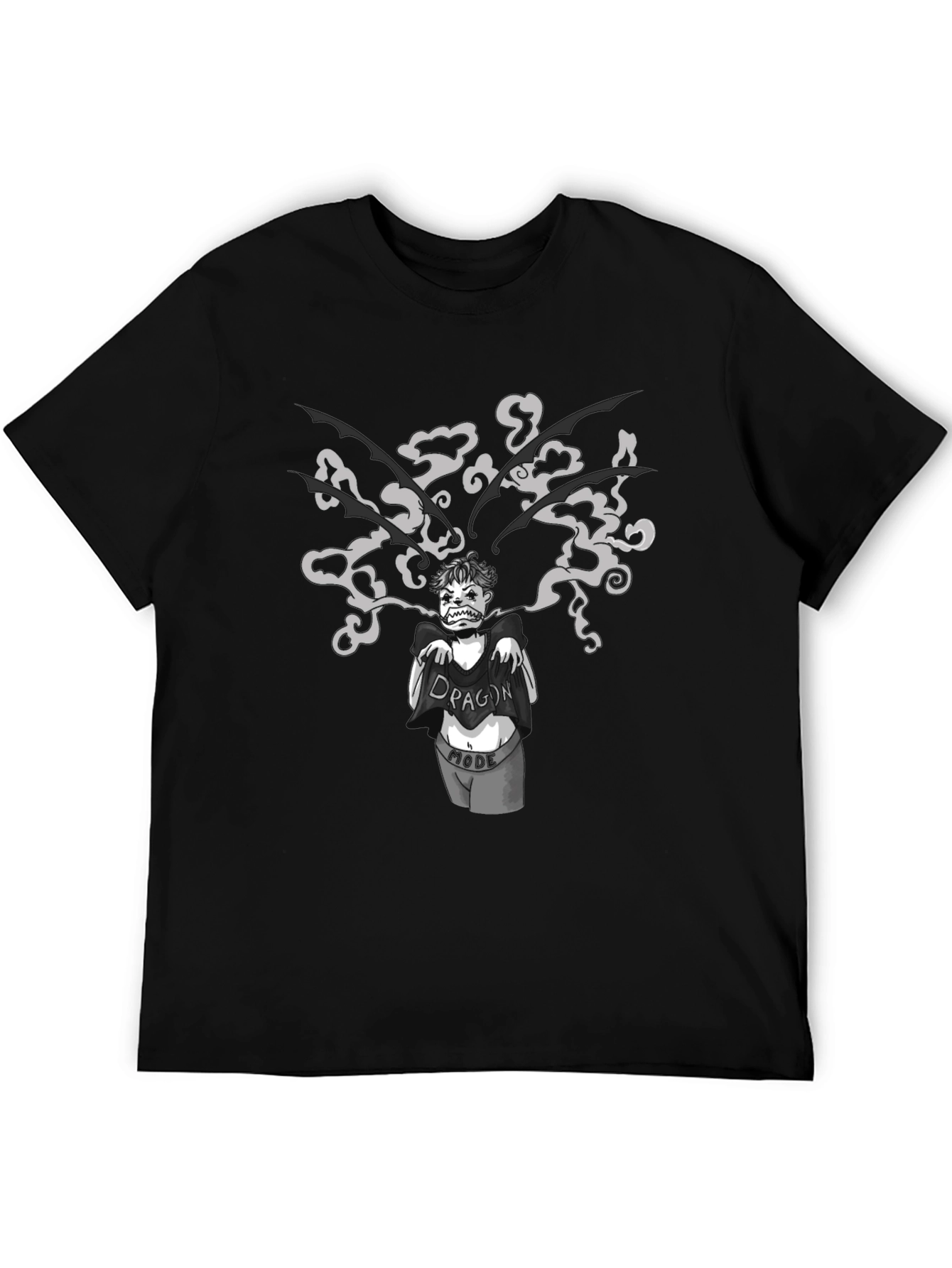 Dragon Mode Graphic Print Black T-Shirt