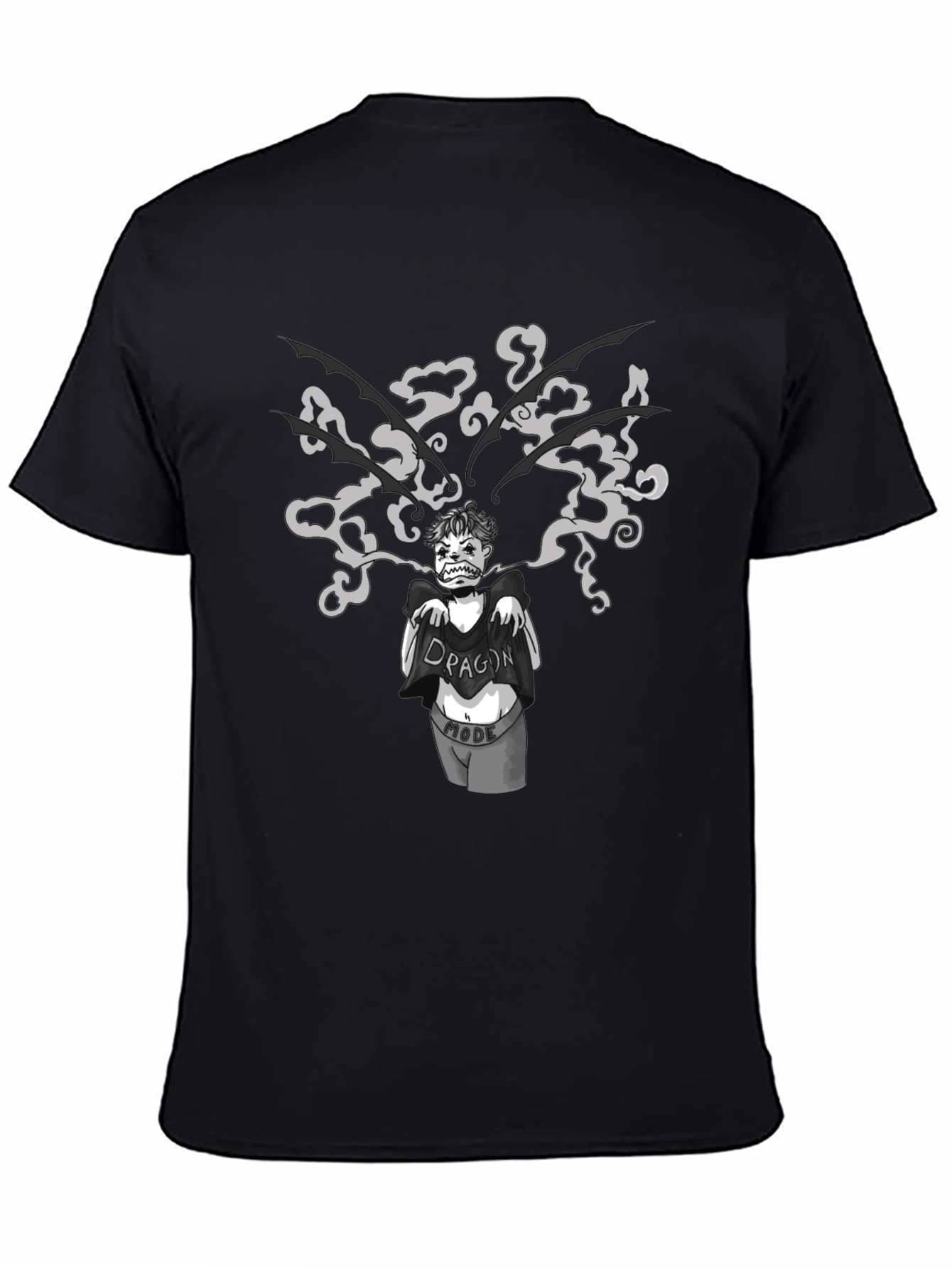 Dragon Mode Graphic Print Black T-Shirt