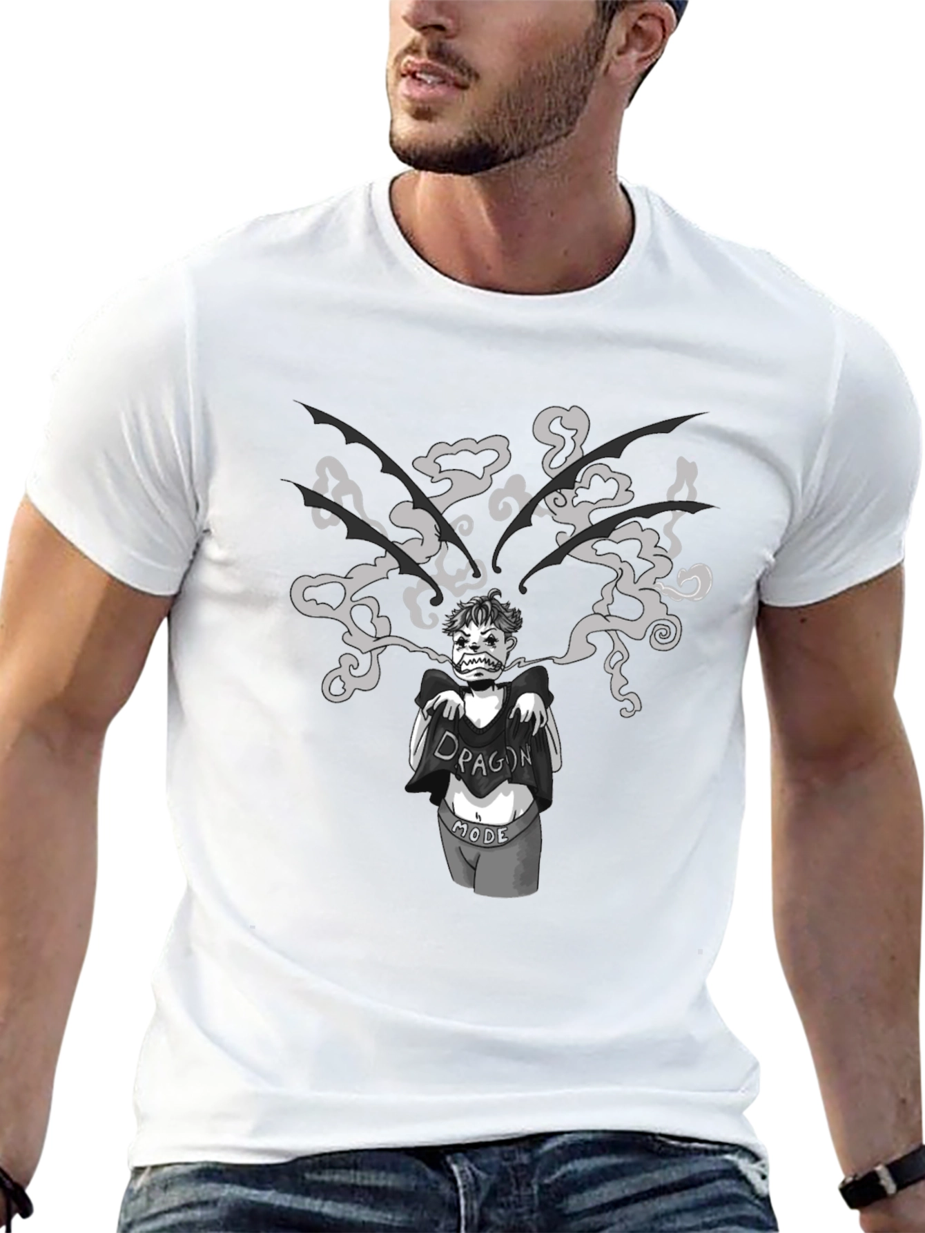 Dragon Mode Graphic Print Black T-Shirt