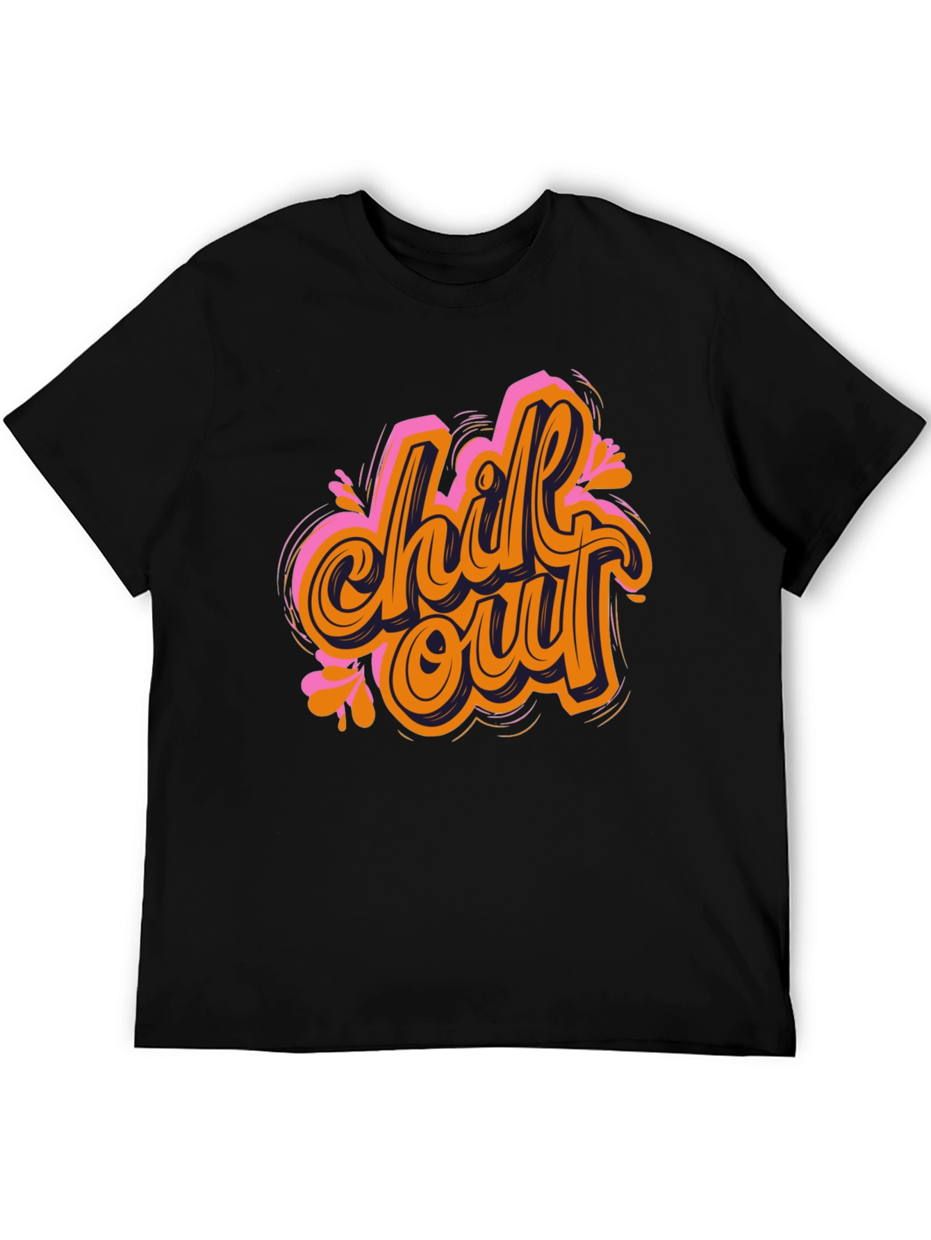 Chill Out Graphic Tee - Black Cotton T-Shirt
