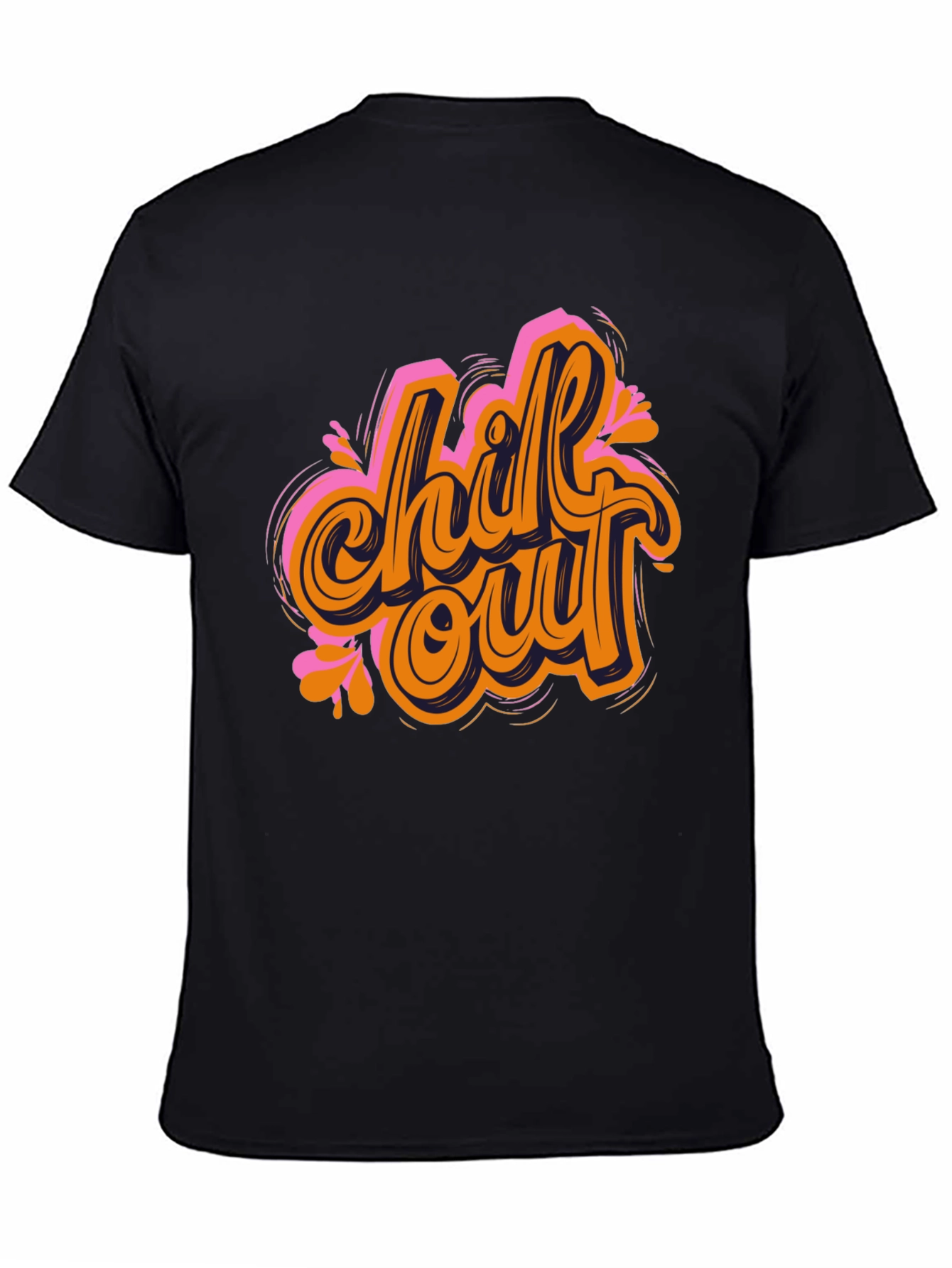 Chill Out Graphic Tee - Black Cotton T-Shirt