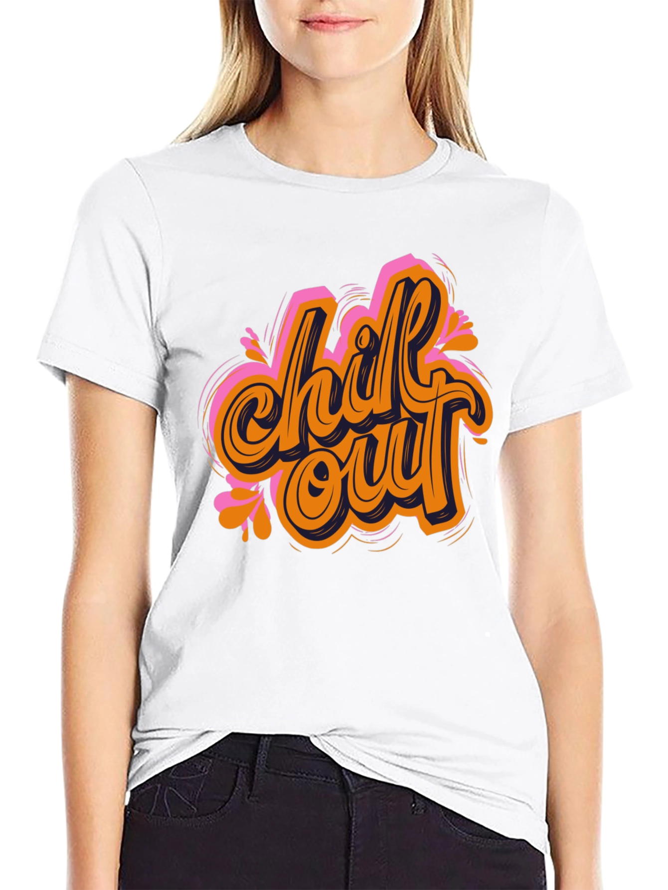 Chill Out Graphic Tee - Black Cotton T-Shirt