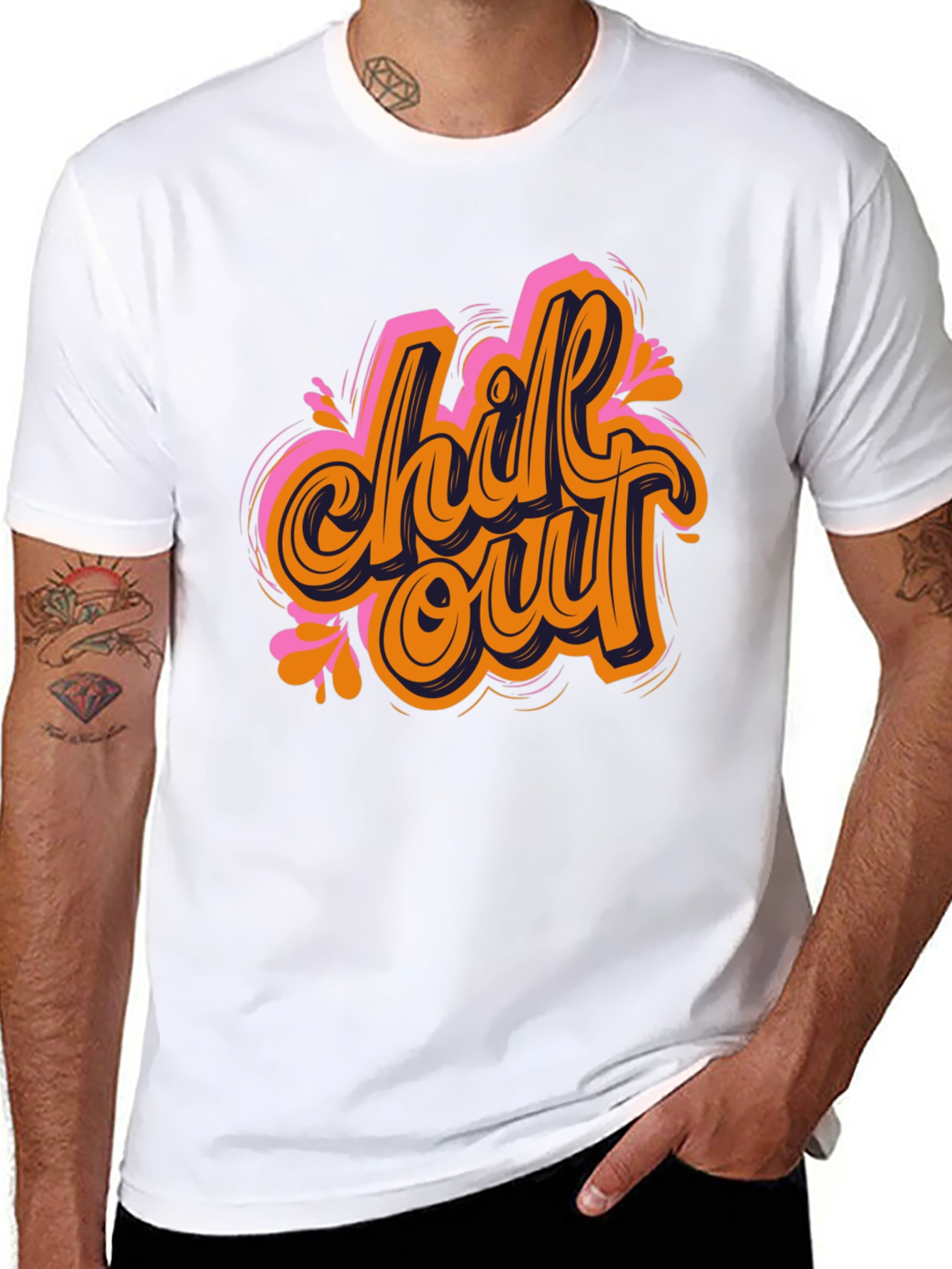 Chill Out Graphic Tee - Black Cotton T-Shirt