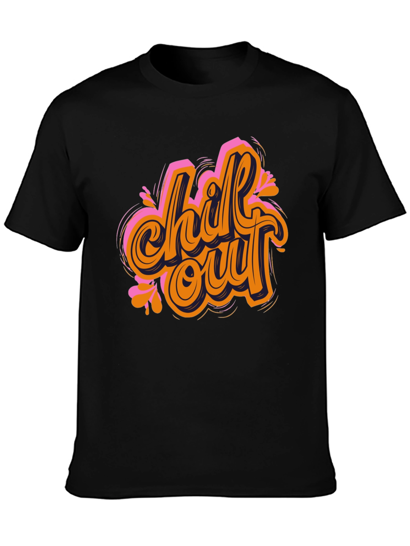 Chill Out Graphic Tee - Black Cotton T-Shirt