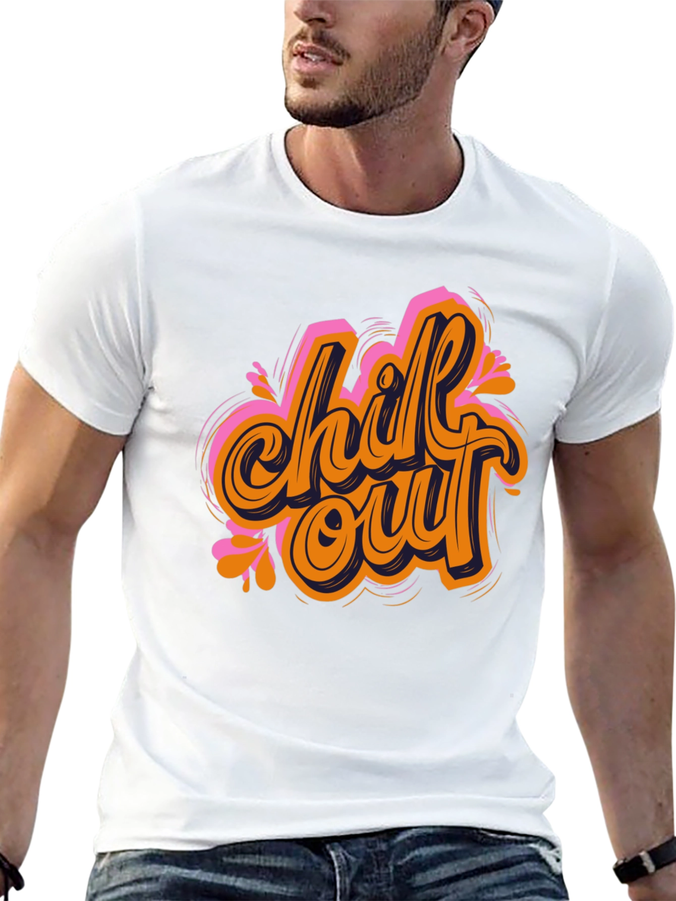 Chill Out Graphic Tee - Black Cotton T-Shirt
