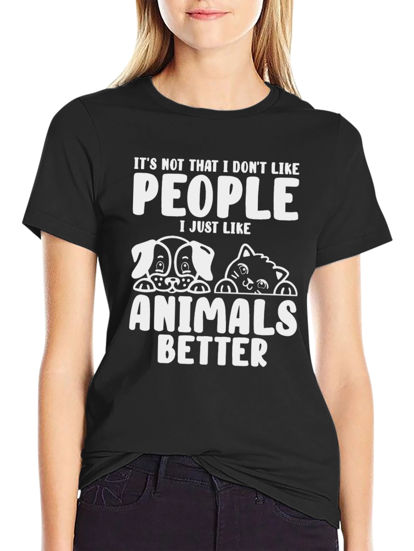 Animal Lover T-Shirt - Dogs Cats People Humor