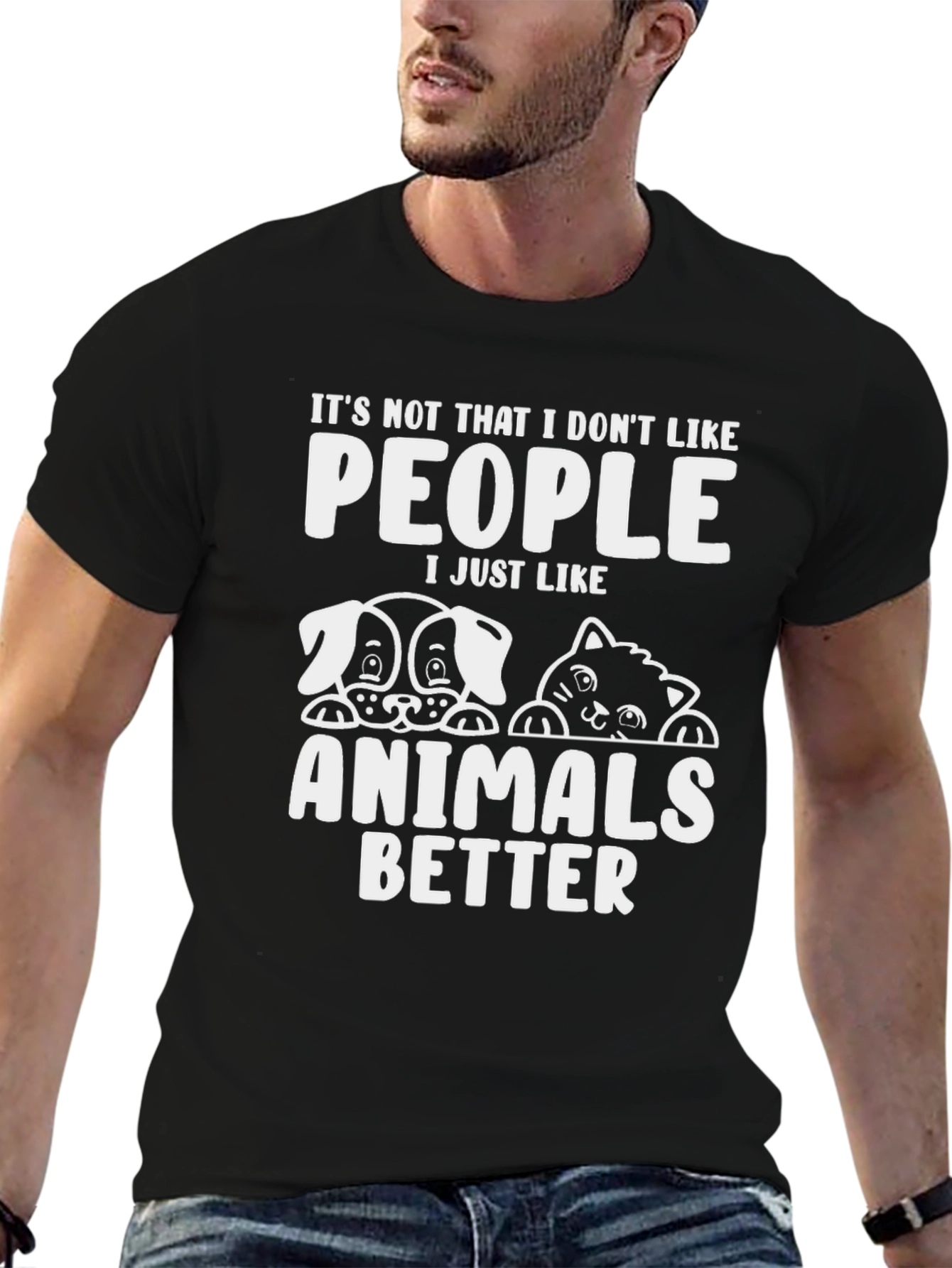 Animal Lover T-Shirt - Dogs Cats People Humor