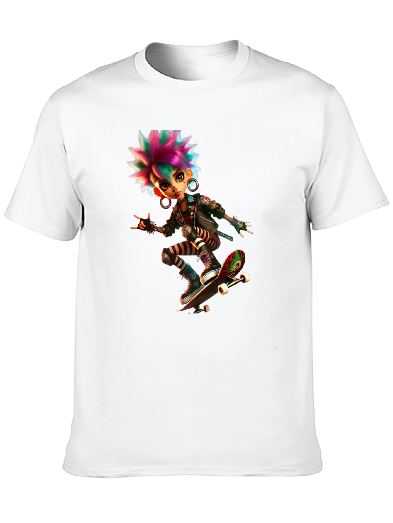 Punk Skater Graphic Tee - Bold & Edgy Design