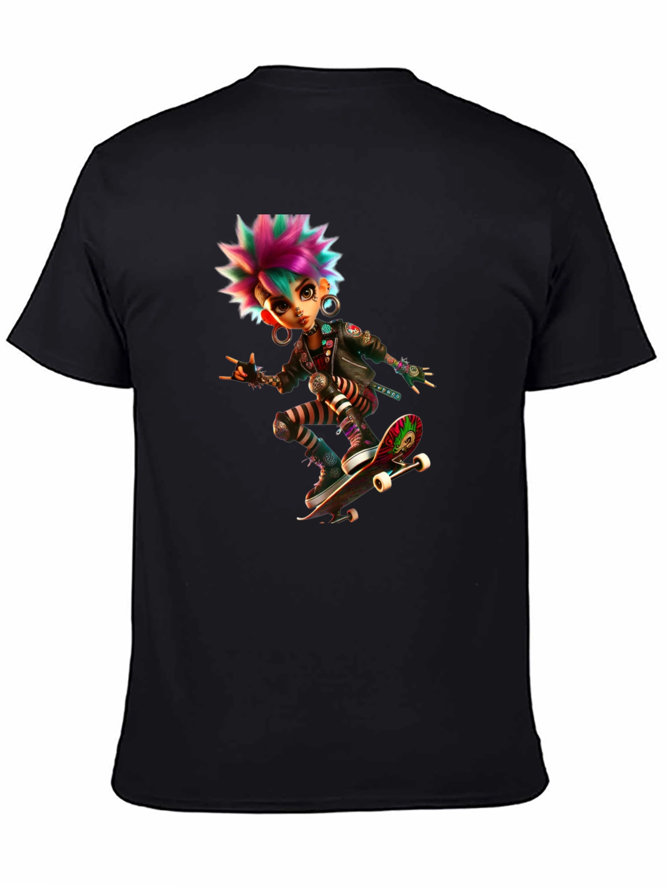 Punk Skater Graphic Tee - Bold & Edgy Design