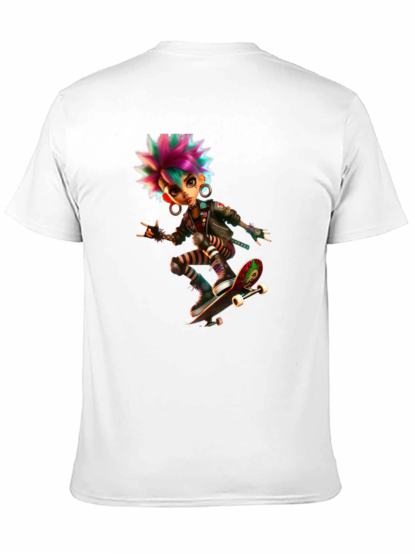 Punk Skater Graphic Tee - Bold & Edgy Design